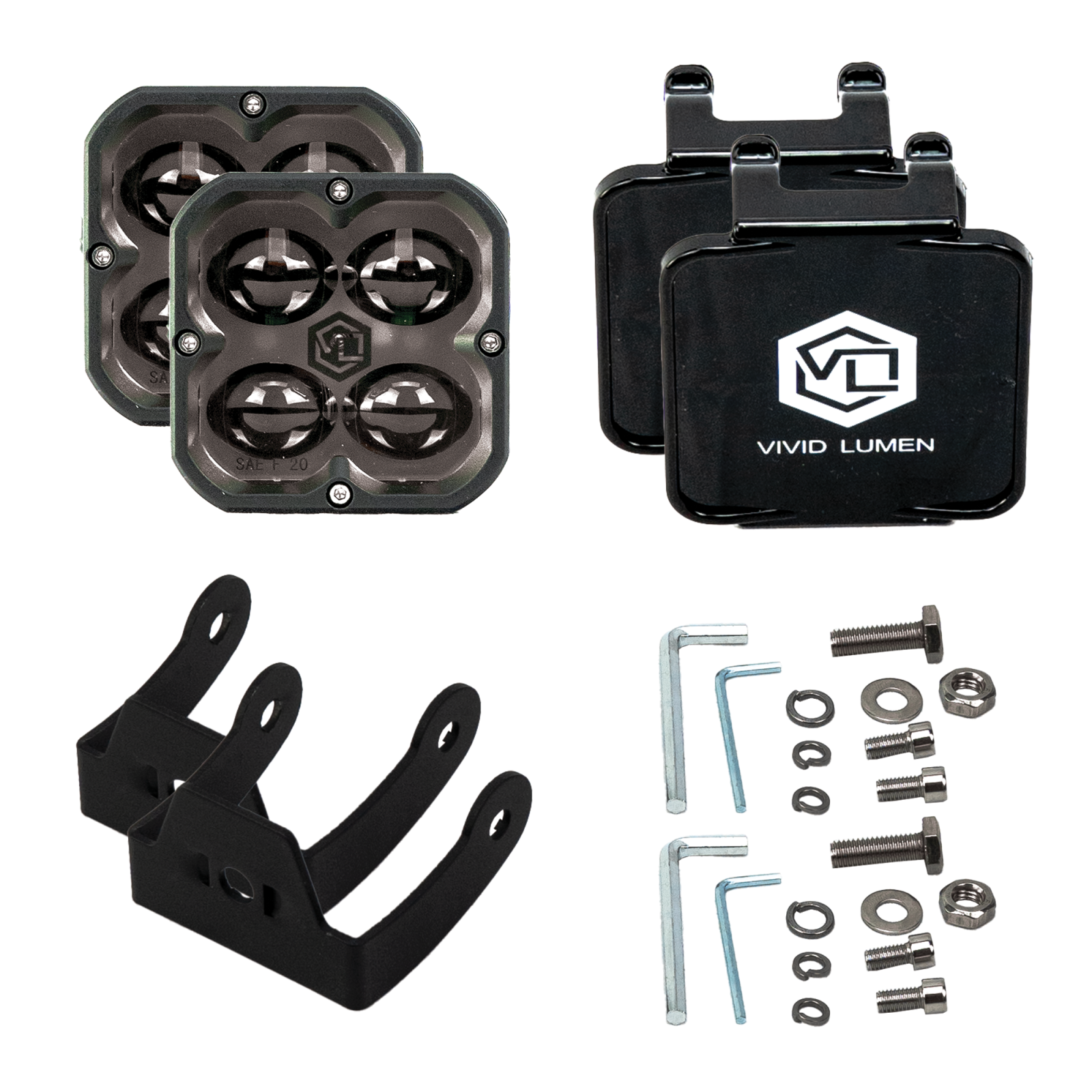 Vivid 10210 FNG SAE 3 Inch 20W Fog Light Pods White DOT/SAE Pair | GarageAndFab.com