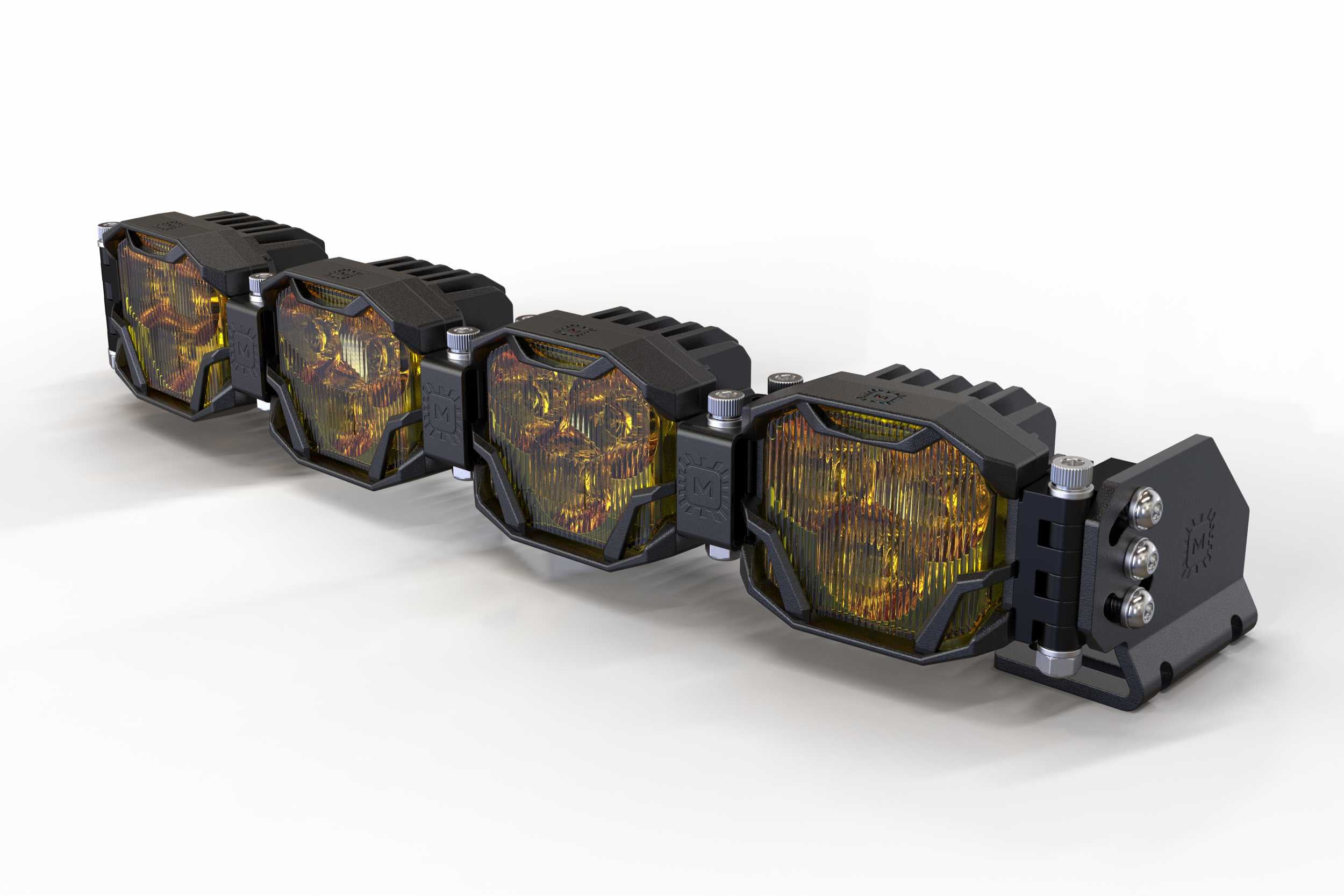 Double-Row BangerBar: (4 Pod / 16.5") (NCS Power - Yellow) BAR-2ROW-002 | GarageAndFab.com