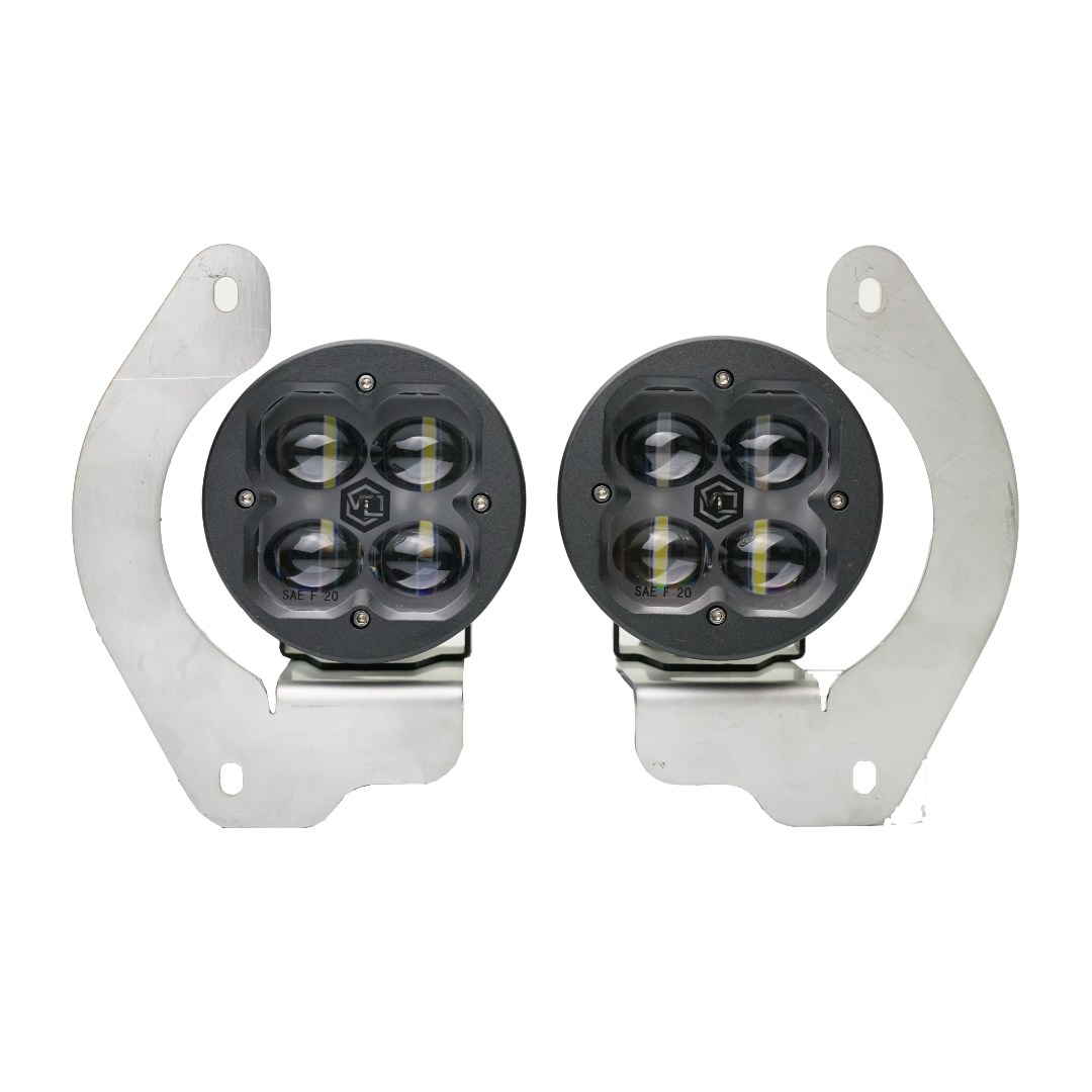 Vivid 11304 FNG SAE Fog Light Kit Jeep JL White Steel Bumper 2018+ | GarageAndFab.com