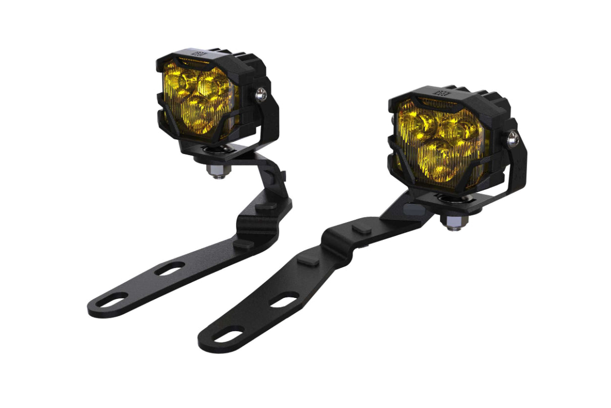 Morimoto 4Banger Ditch Light Kit: 16-23 Tacoma (HXB Yellow Flood Beam) 4B-PLR-KIT-1388 | GarageAndFab.com
