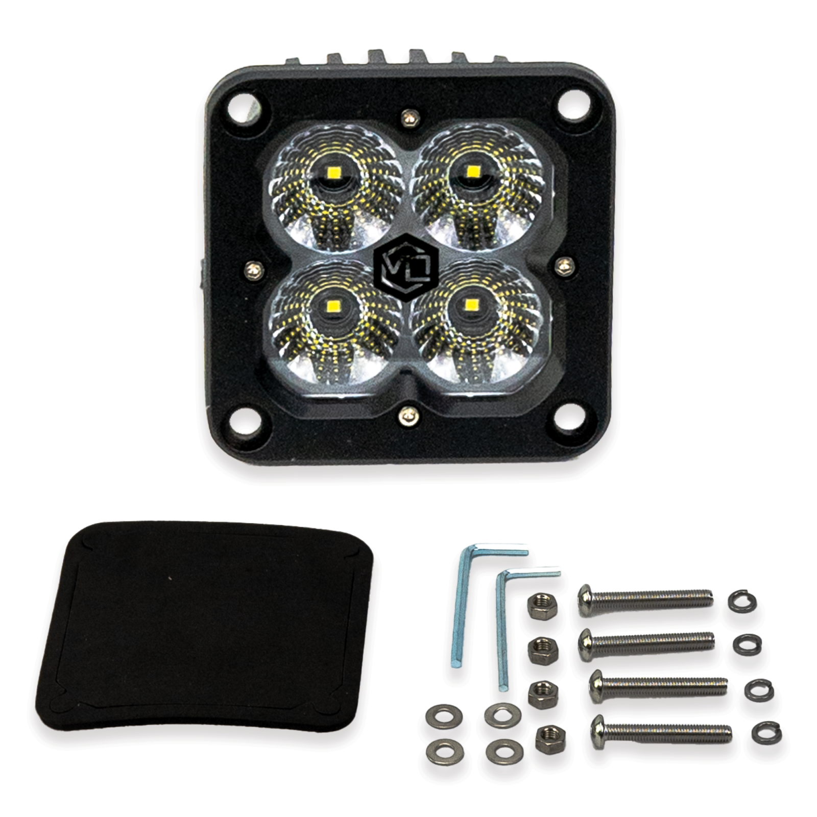 Vivid 12310 FNG Intense 3 Inch 20W White Flood Light Pods With Flush Mount Single | GarageAndFab.com
