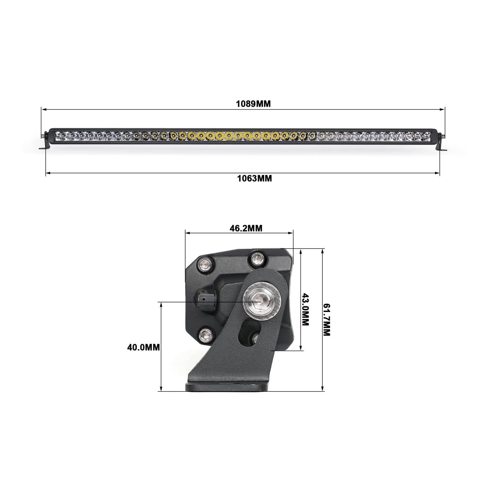 Vivid 16220 Wired Series 20 Inch Single Row Amber Combo Light Bar | GarageAndFab.com