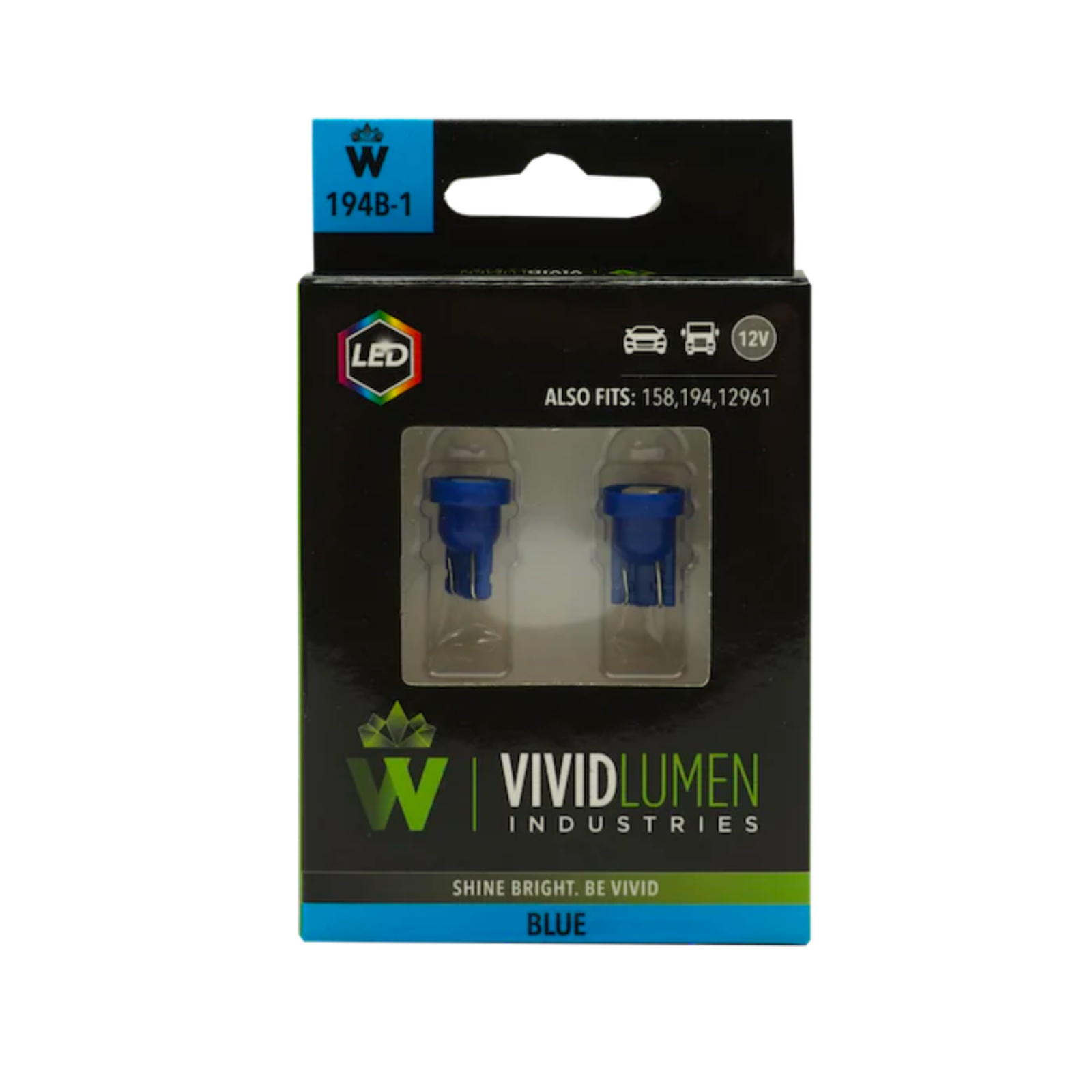 Vivid 194B-1 Long Lasting Led Bulbs Miniature 194 Blue Pair | GarageAndFab.com