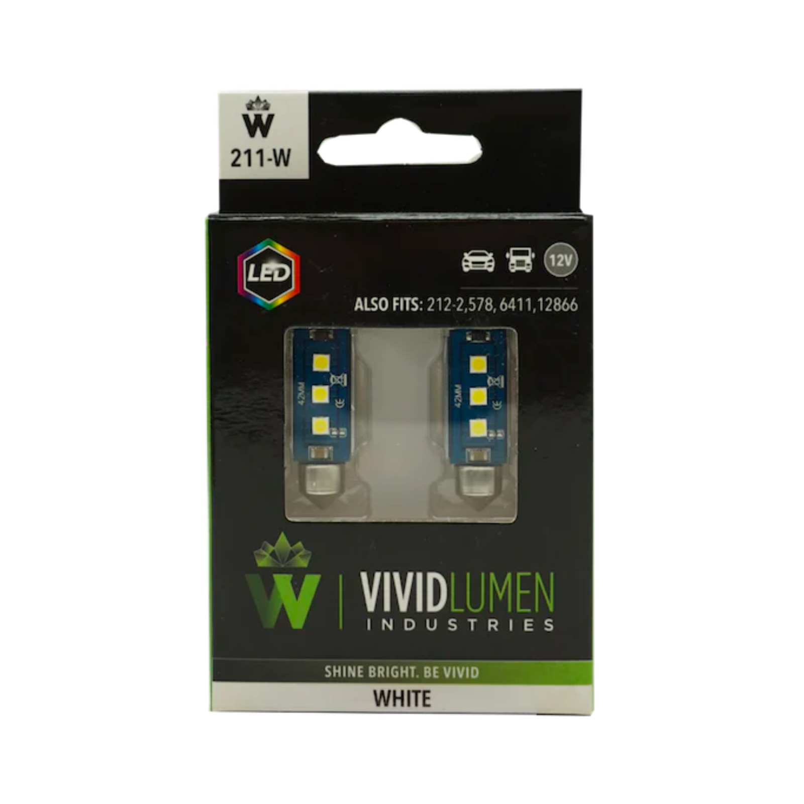 Vivid 211-W Interior Led Bulbs 211 White Festoon Pair | GarageAndFab.com