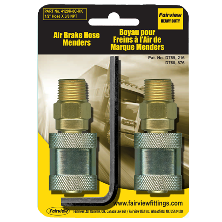 Fairview AB Hose Repair Kit;3/8x1/2MPT;(2pcs) Item #: FVF-4120R-6D-RK | GarageAndFab.com