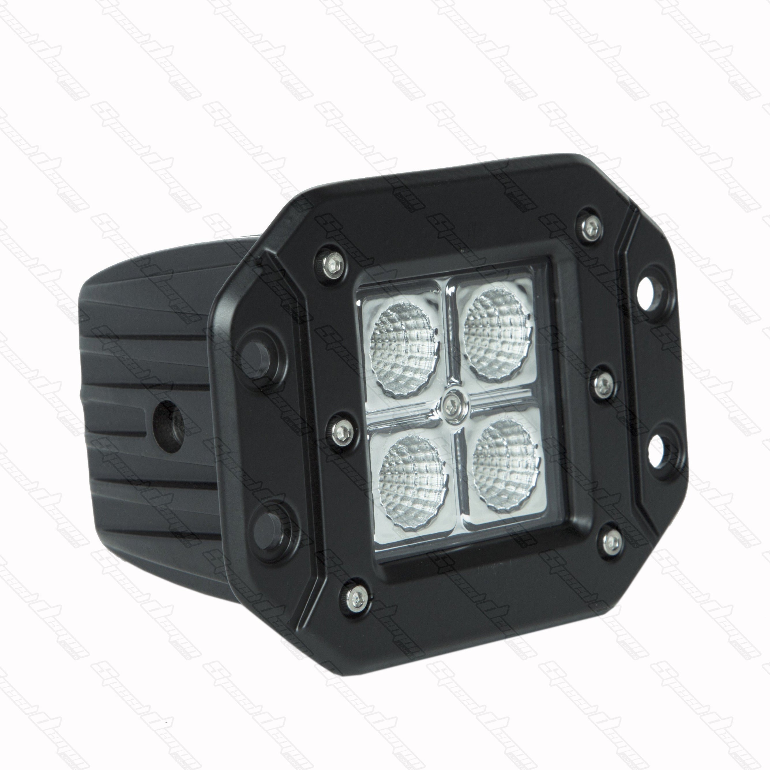 Speed Demon 10-20032 4Pack LED Pod Flush Mount Silver Ops (Flood Beam) | GarageAndFab.com