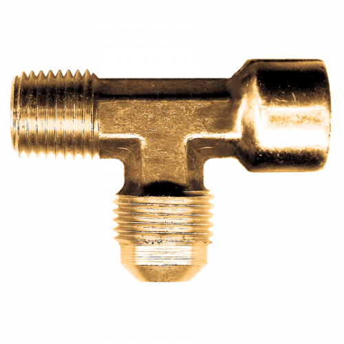 Fairview Brass Tee;1/4M.SAEx 1/8FPTx 1/4M.SAE Item #: FVF-53-4A | GarageAndFab.com