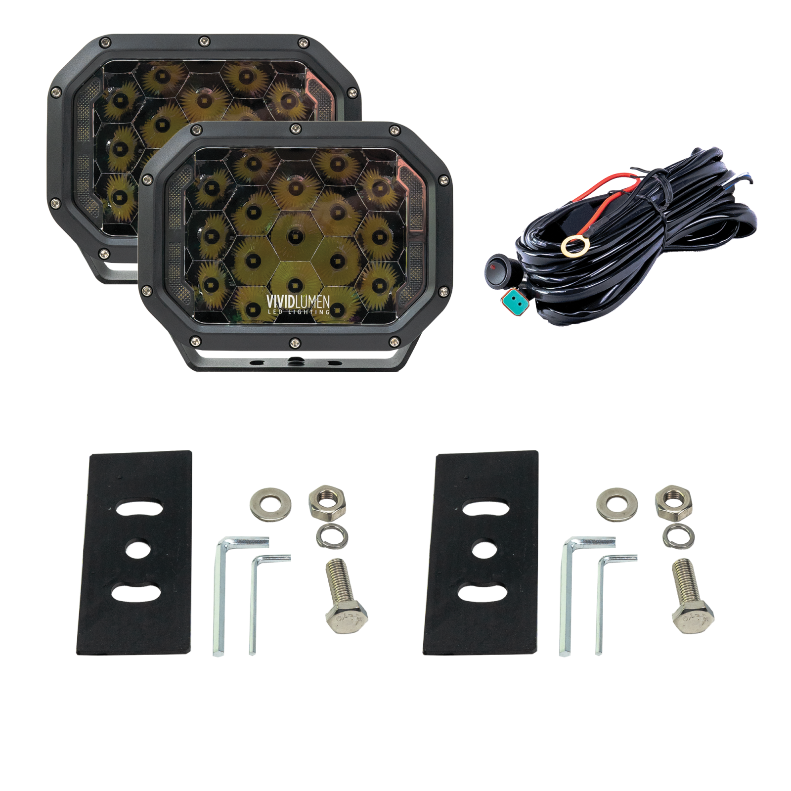 Vivid 5X7D01 Dynamic Street Legal 5 Inch X 7 Inch Rectangle Led Driving Light Pair Ece | GarageAndFab.com