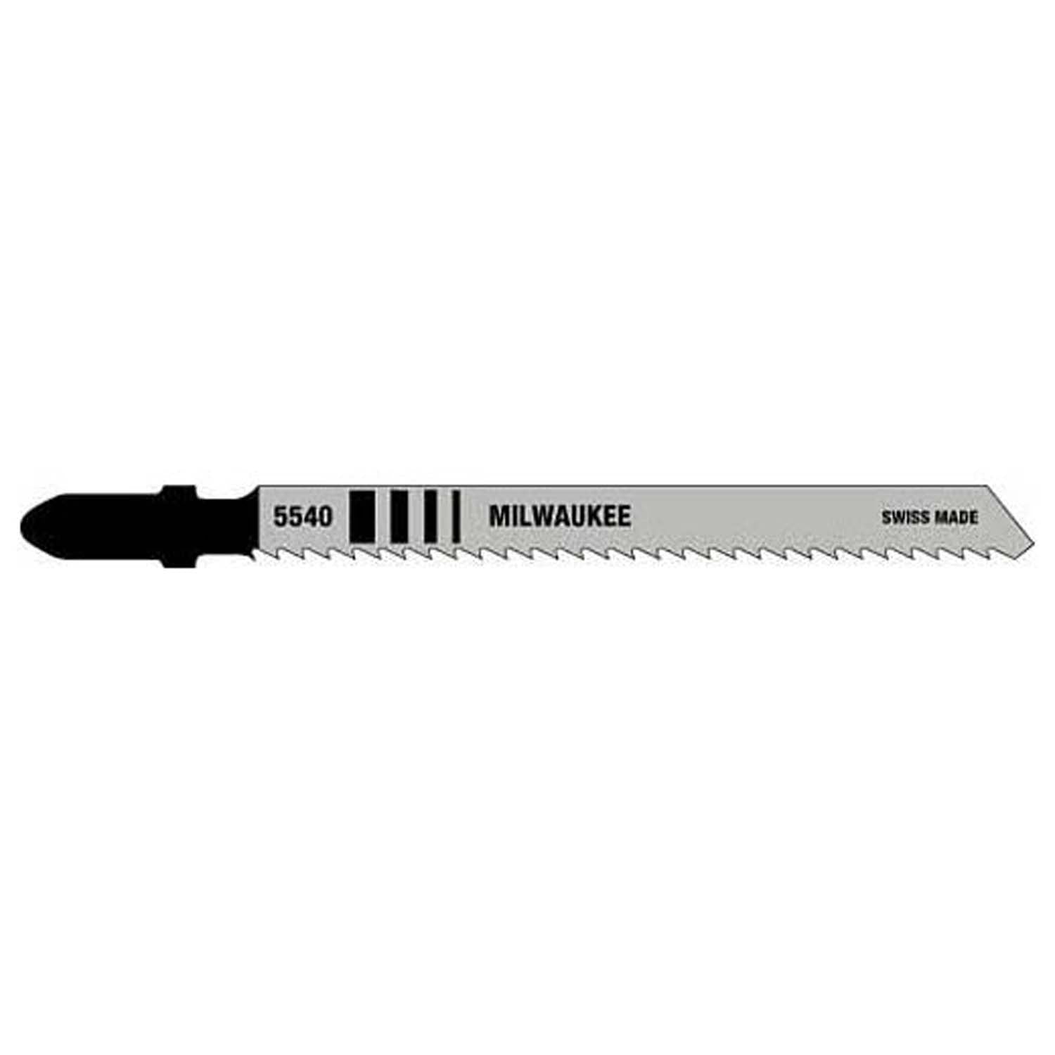 Milwaukee Electric Jig Saw Blade, 4" X 10 Tpi, Wood Cutting, Reverse Tooth, T-Shank, Pack Of 5 - MLW-48-42-5540 | MFVCanada.com