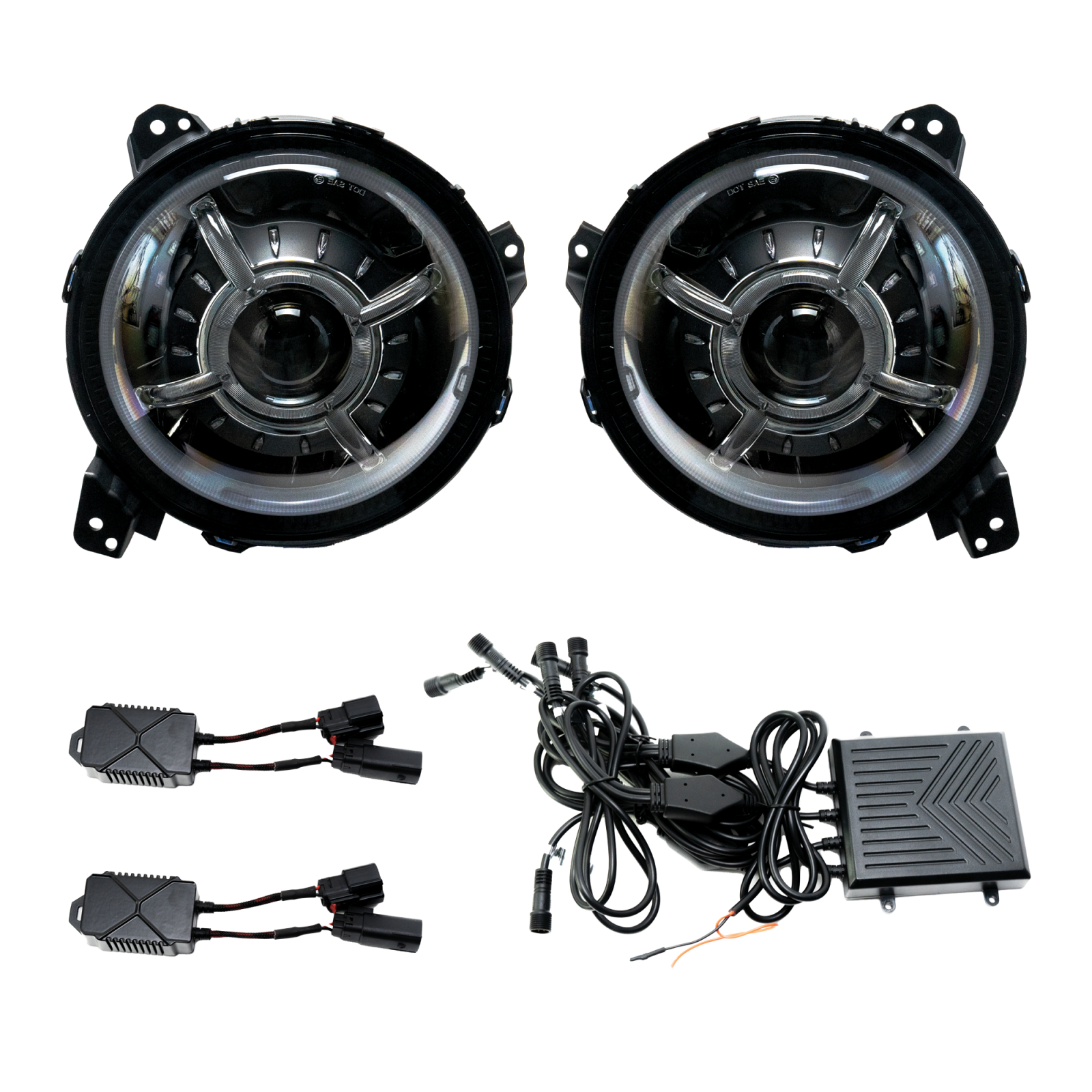 Vivid 9JL-RGB 9 Inch Led Jeep JL RGB Led Headlight Assemblies | GarageAndFab.com