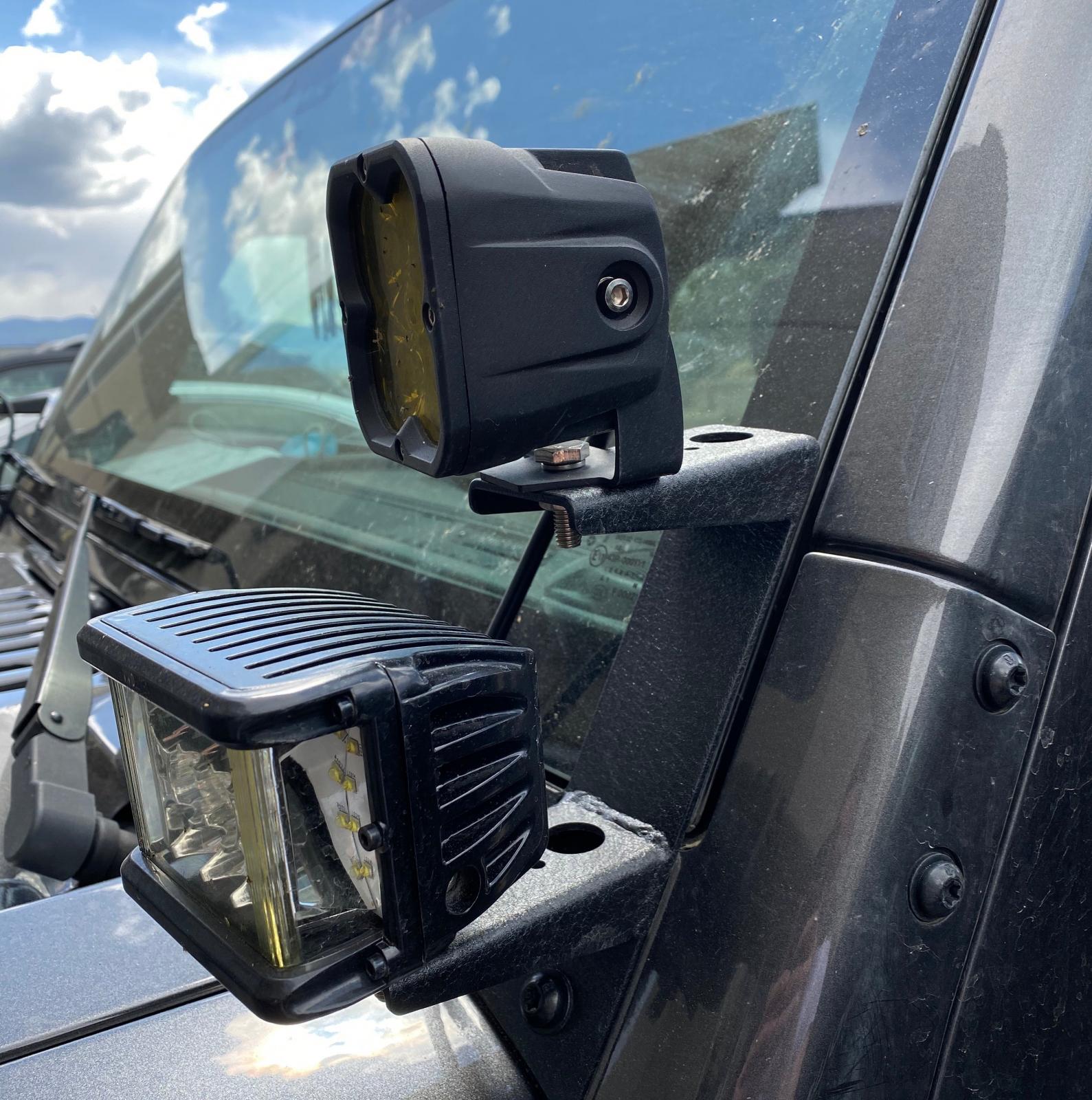 Vivid BR4 Light Bar Brackets Jeep JK 07-18 Dual Pillar Mount Pair | GarageAndFab.com