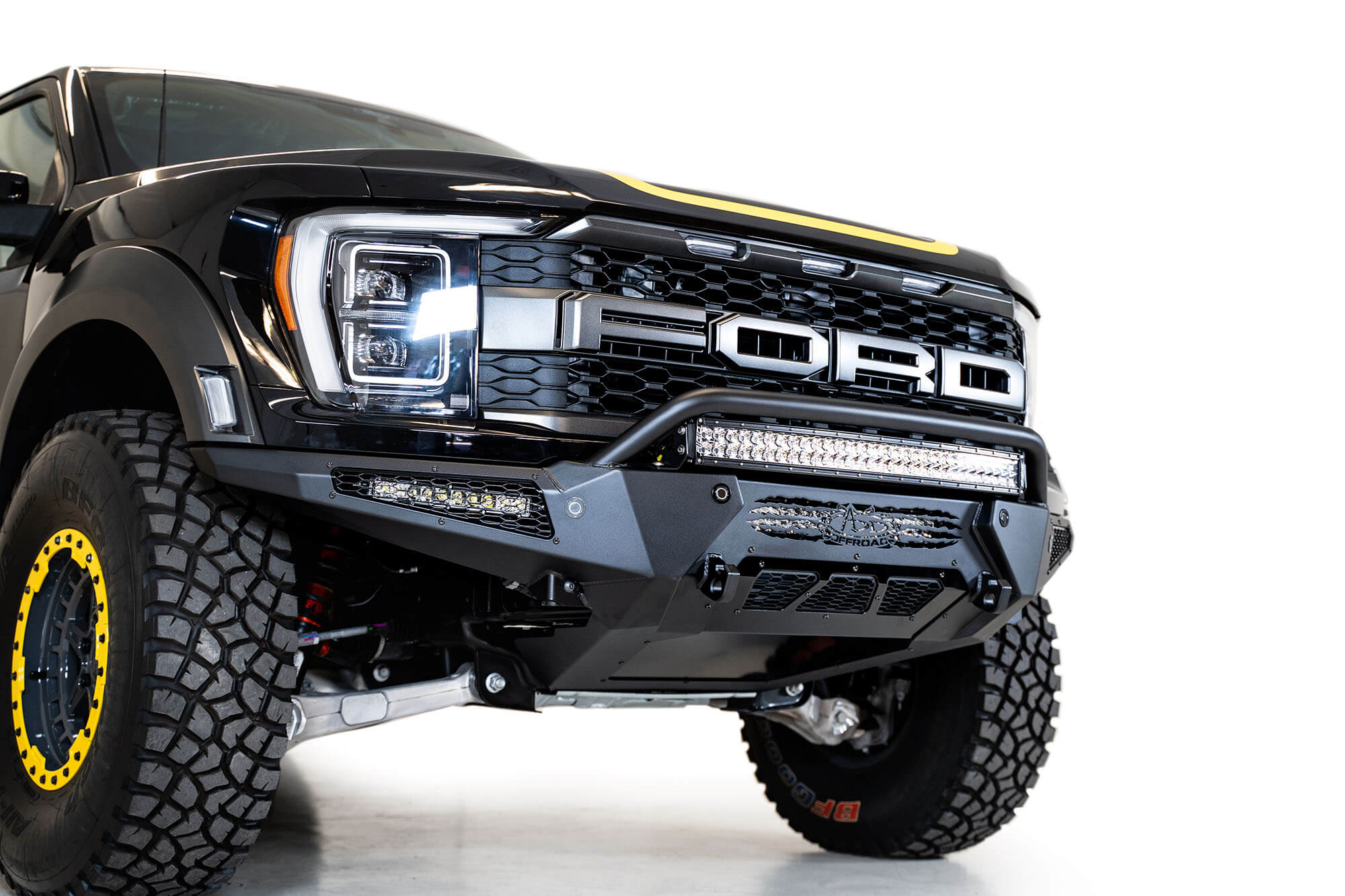 ADD Offroad 2021-2022 Ford Raptor Honeybadger Front Bumper W/ Top Hoop F210221180103 | GarageAndFab.com