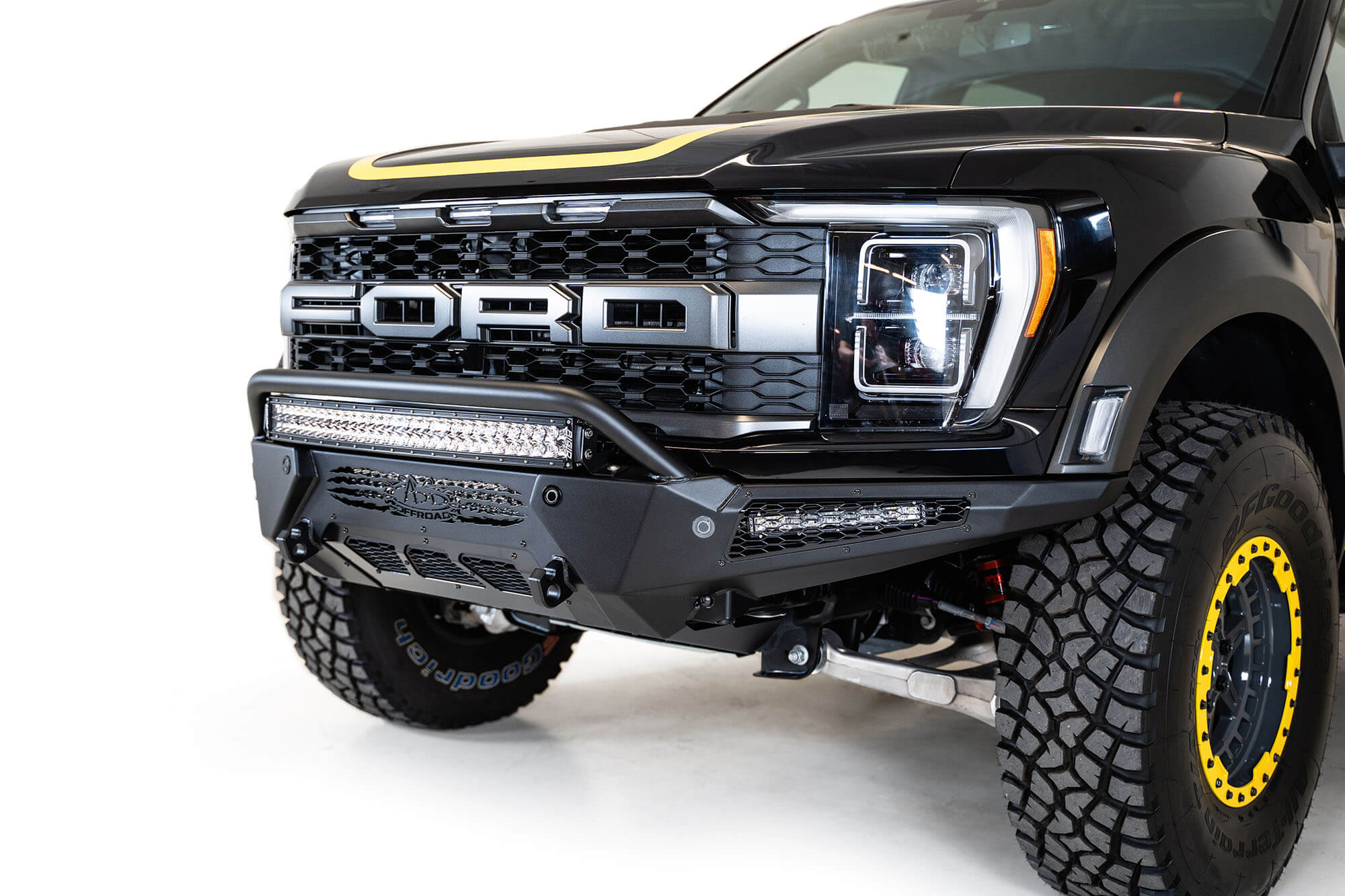 ADD Offroad 2021-2022 Ford Raptor Honeybadger Front Bumper W/ Top Hoop F210221180103 | GarageAndFab.com