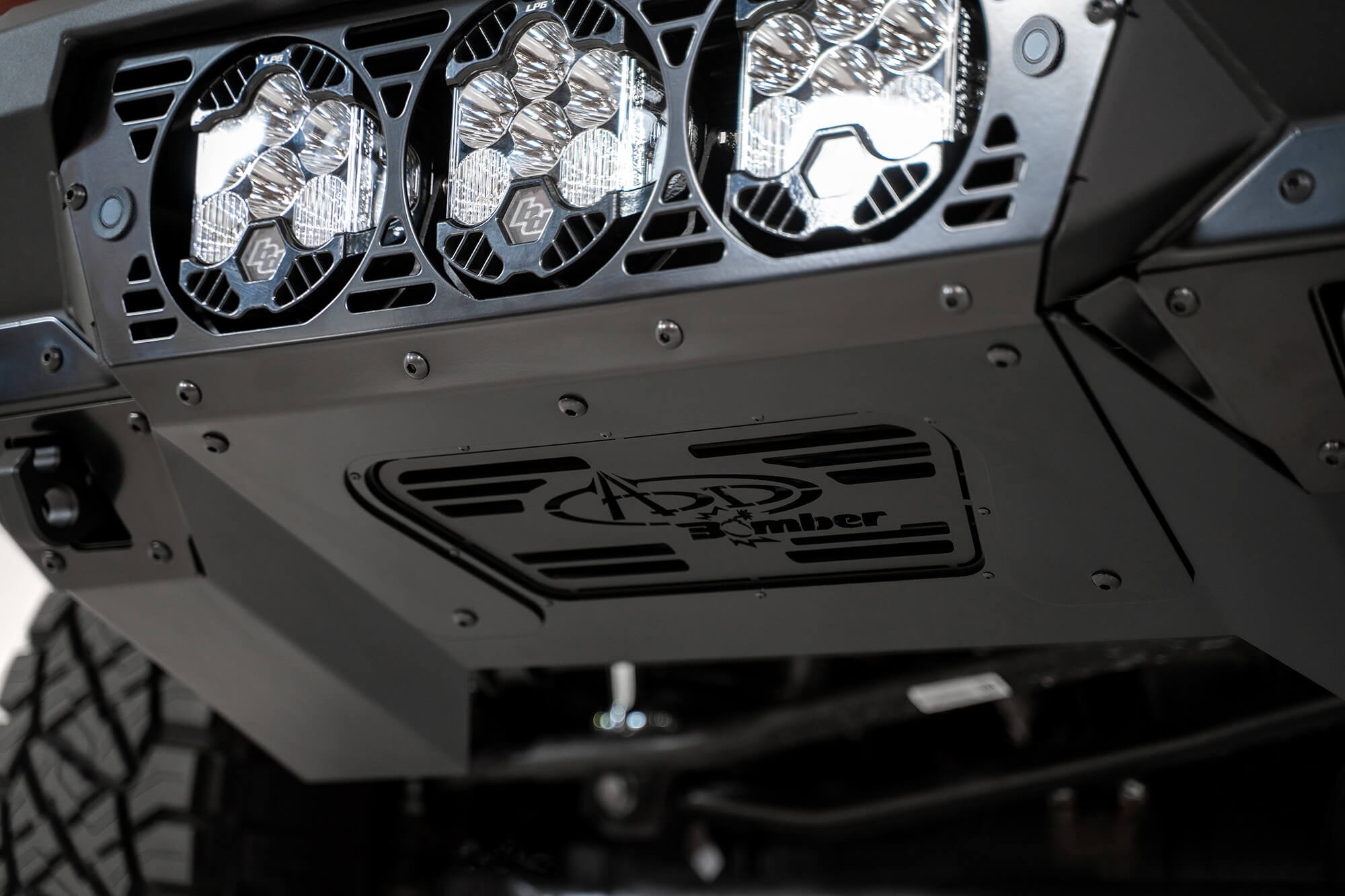 ADD Offroad 2019-2022 Ram 2500/3500 Bomber Front Bumper (Baja Designs) F560014100103 | GarageAndFab.com