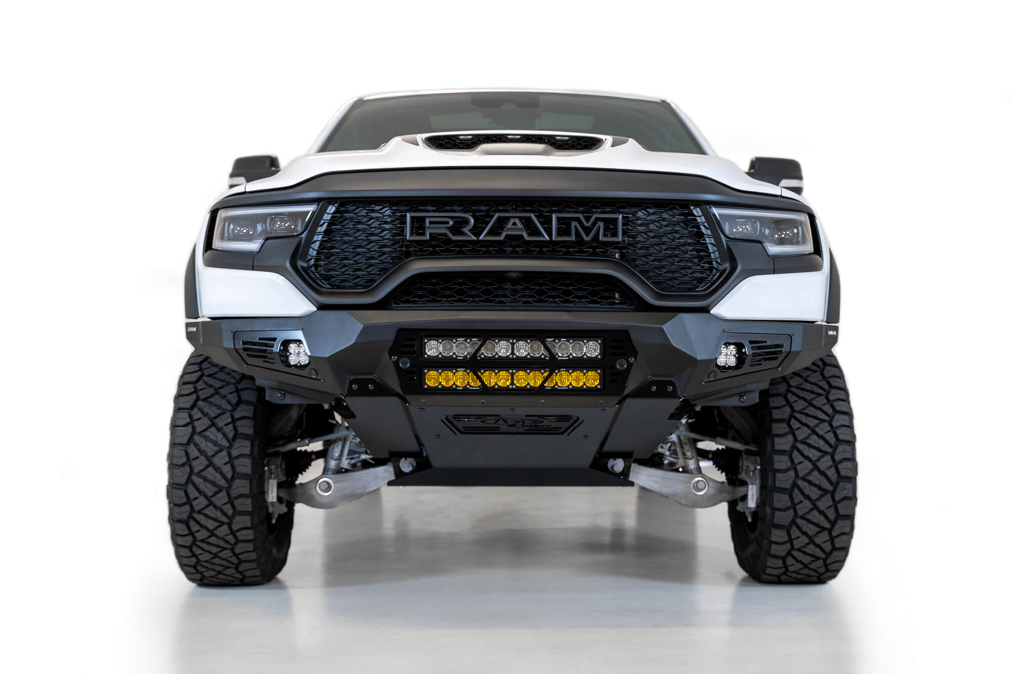 ADD Offroad 2021-2022 Ram 1500 Trx Bomber Front Bumper (20 Inch Lights) F620012140103 | GarageAndFab.com