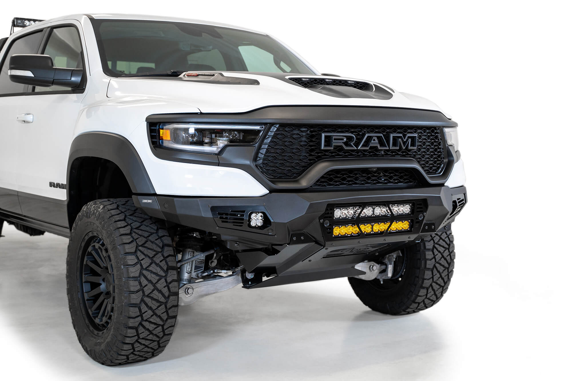 ADD Offroad 2021-2022 Ram 1500 Trx Bomber Front Bumper (20 Inch Lights) F620012140103 | GarageAndFab.com