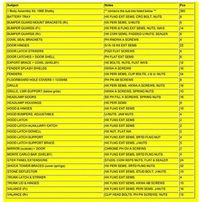 Goodmark Industries HARDWARE/BODY ASSEMBLY - GMK3020958662S | GarageAndFab.com