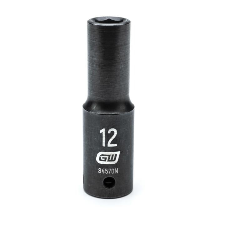 GearWrench 1/2"Drive 12MM Deep Impact Socket - GWR-84570N | GarageAndFab.com