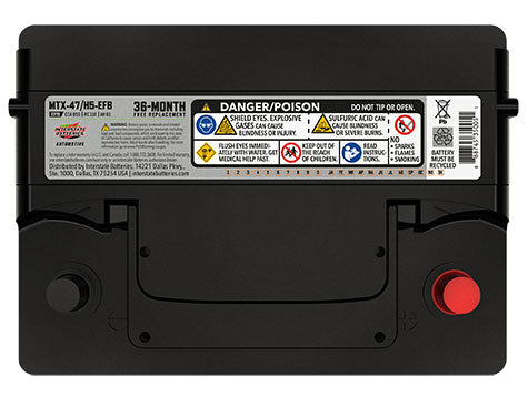 Interstate Battery MTX-47/H5-EFB | GarageAndFab.com