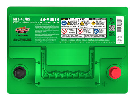 Interstate Battery MTZ-47/H5 | GarageAndFab.com