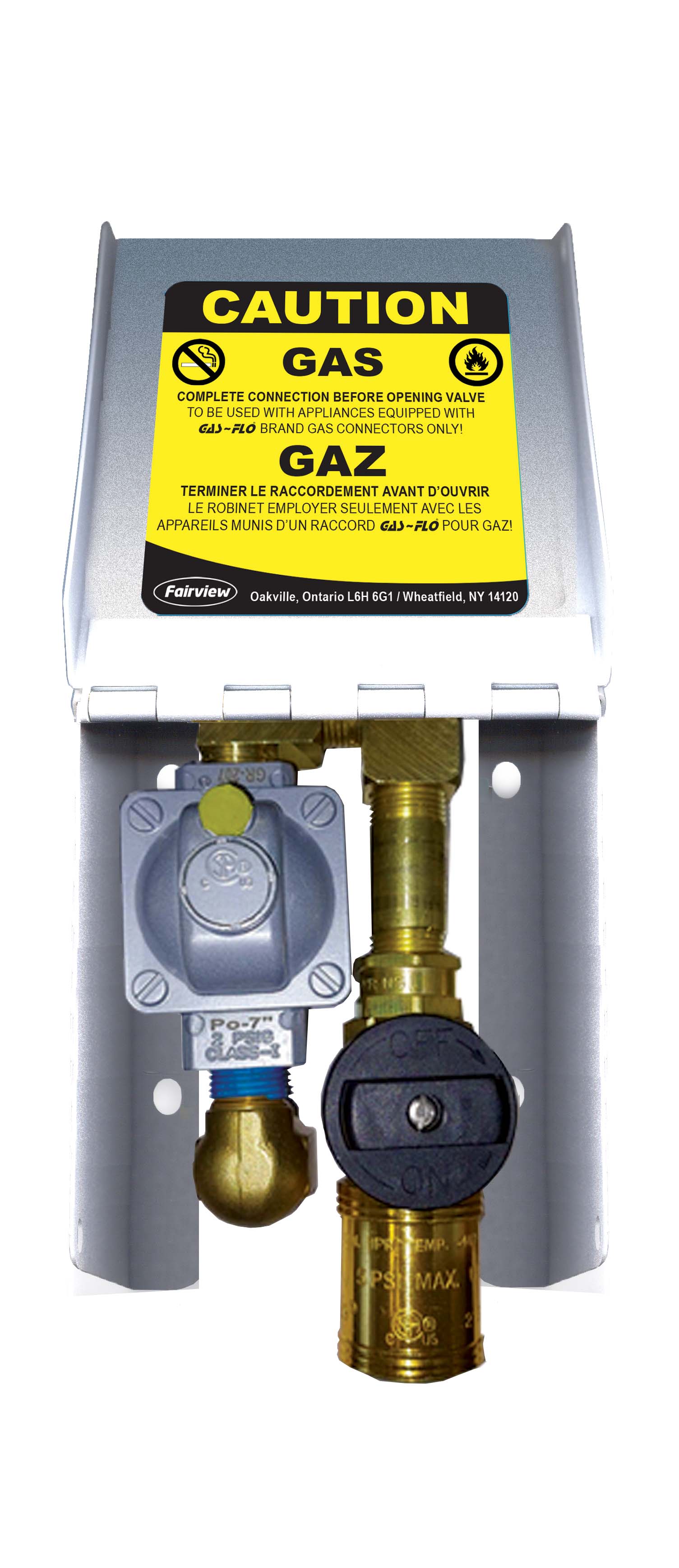 Fairview 2LB Natural Gas Connection;BV+QD;SS Cover Item #: FVF-NG-OUTLET-2LB | GarageAndFab.com