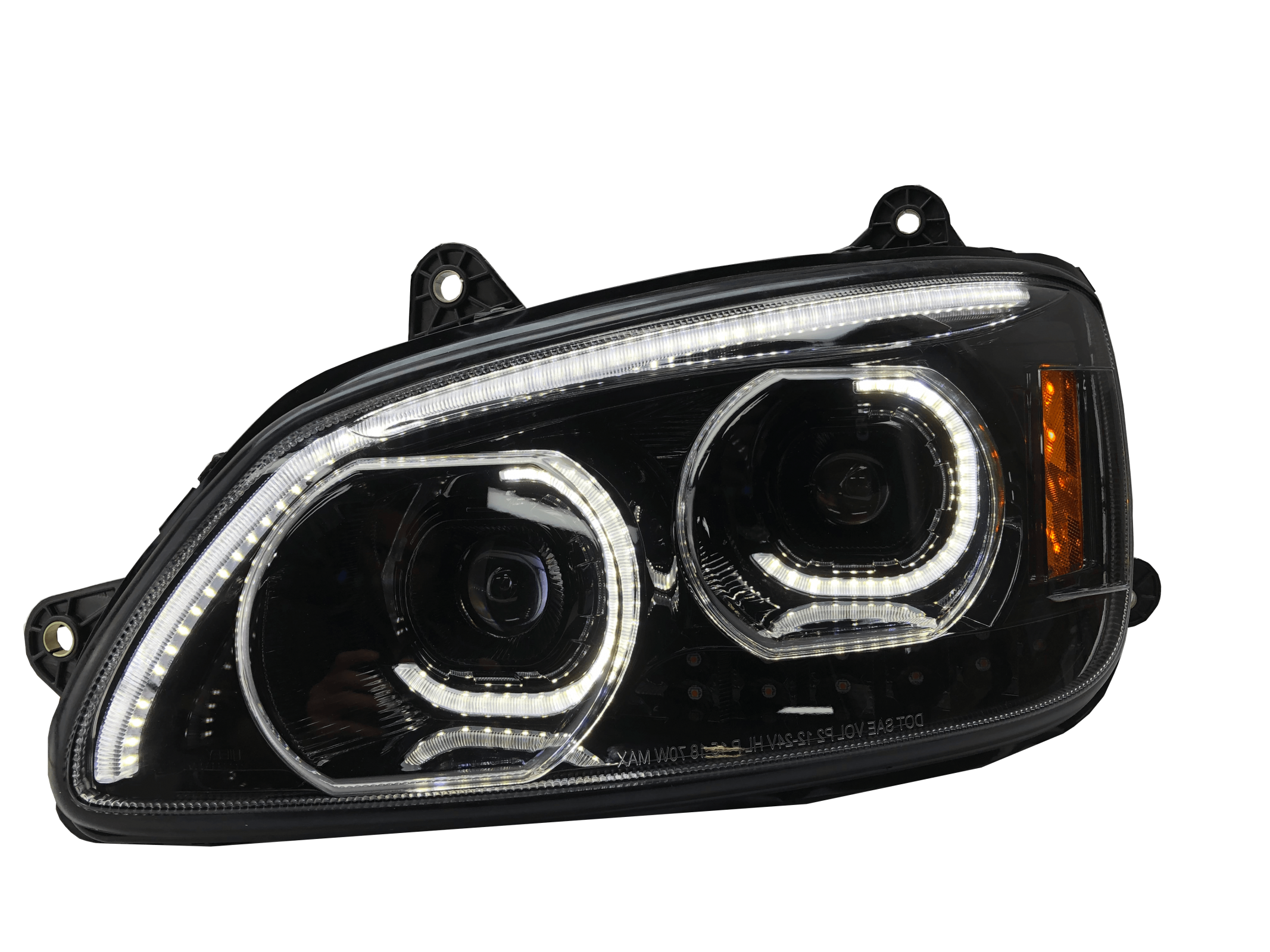 Vivid KENW01 Brilliant Series Kenworth T660 Led Headlight Black Driver 2008-2017 | GarageAndFab.com