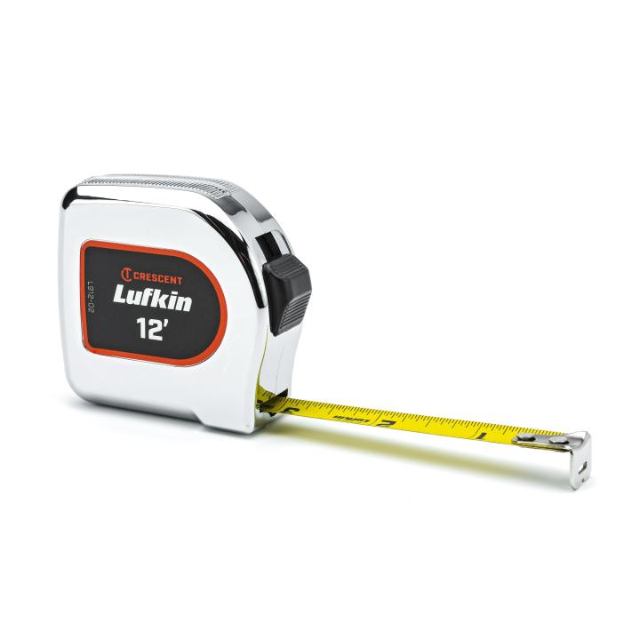 Lufkin Tape,Power,12' Chrome - LUF-L912-02 | GarageAndFab.com