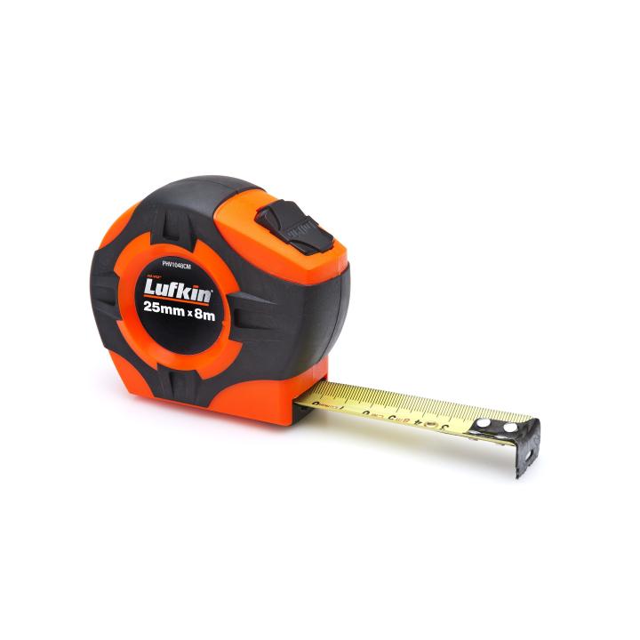 Lufkin Tape,25Mmx8M,Hi-Viz Orange - LUF-PHV1048CMN | GarageAndFab.com