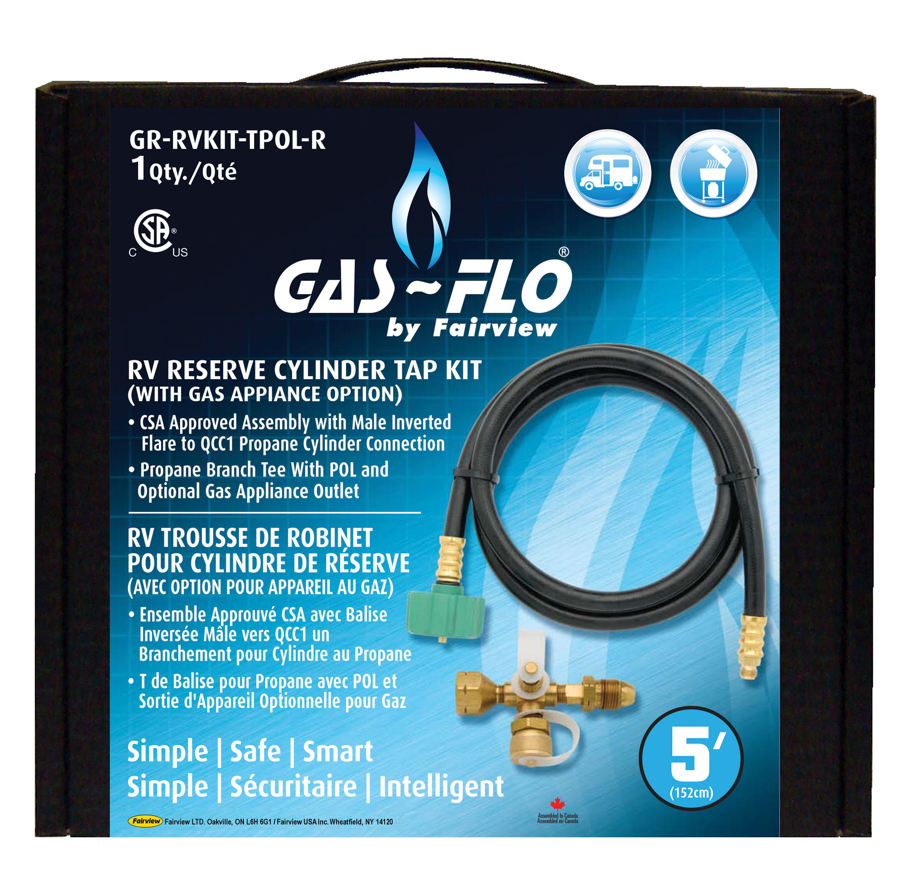 Fairview RV LP-Gas Reserve Cylinder Tap Kit Item #: FVF-GR-RVKIT-TPOL-R | GarageAndFab.com