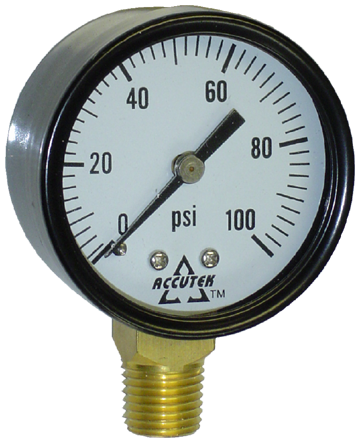Fairview 0-100PSI Dry Gauge;2in Face;1/4MPT Stem Item #: FVF-PG-100SD2 | GarageAndFab.com