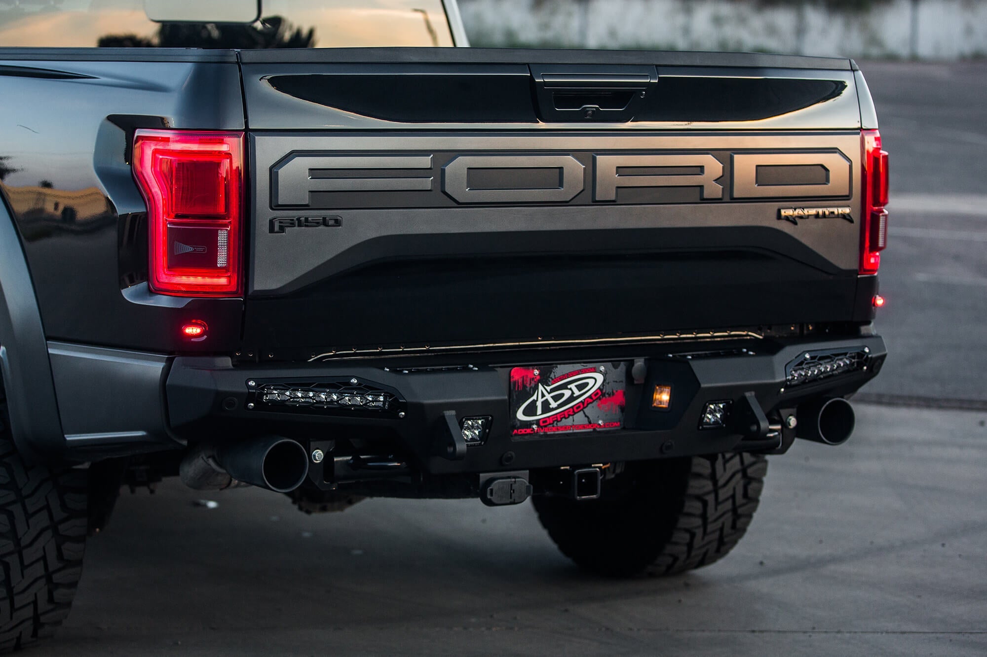 ADD Offroad 2017-2020 Ford Raptor Honeybadger Rear Bumper (10" Lights) R117321430103 | GarageAndFab.com