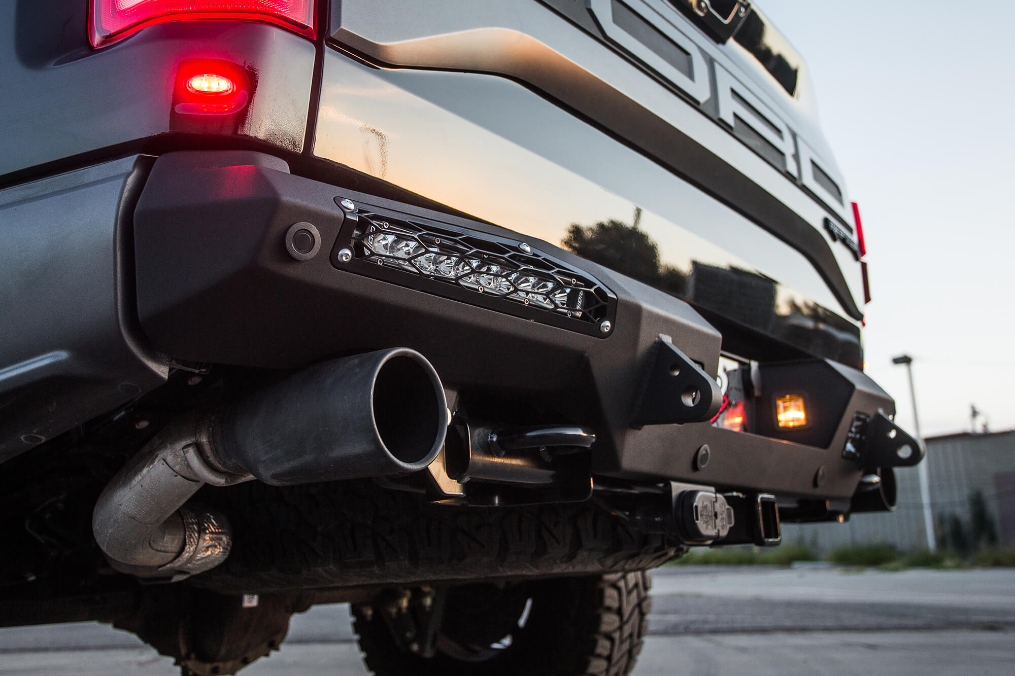 ADD Offroad 2017-2020 Ford Raptor Honeybadger Rear Bumper (10" Lights) R117321430103 | GarageAndFab.com