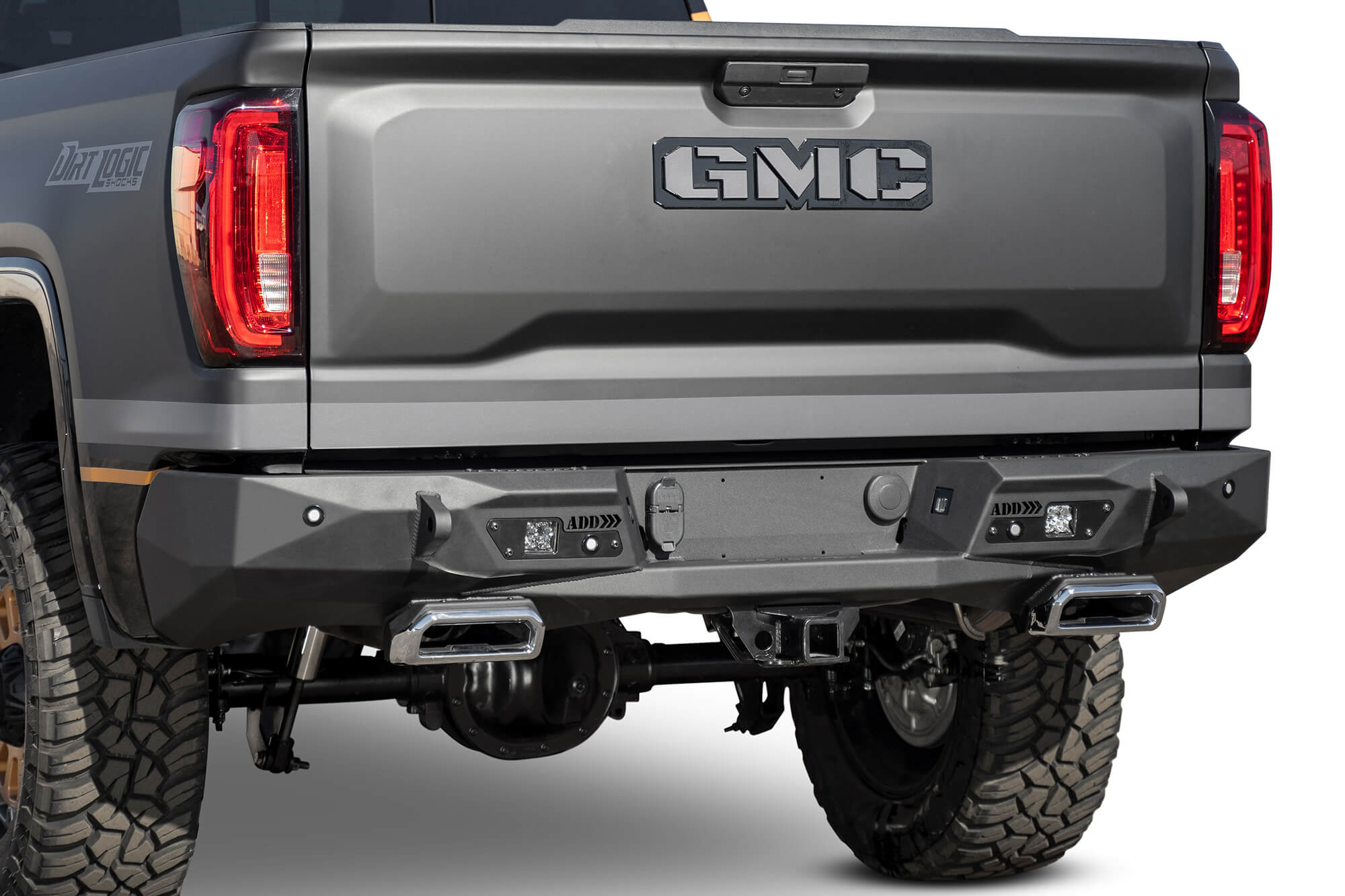 ADD Offroad 2019-2021 Chevy/Gmc 1500 Stealth Fighter Rear Bumper W/ Exhaust Tips R441051280103 | GarageAndFab.com