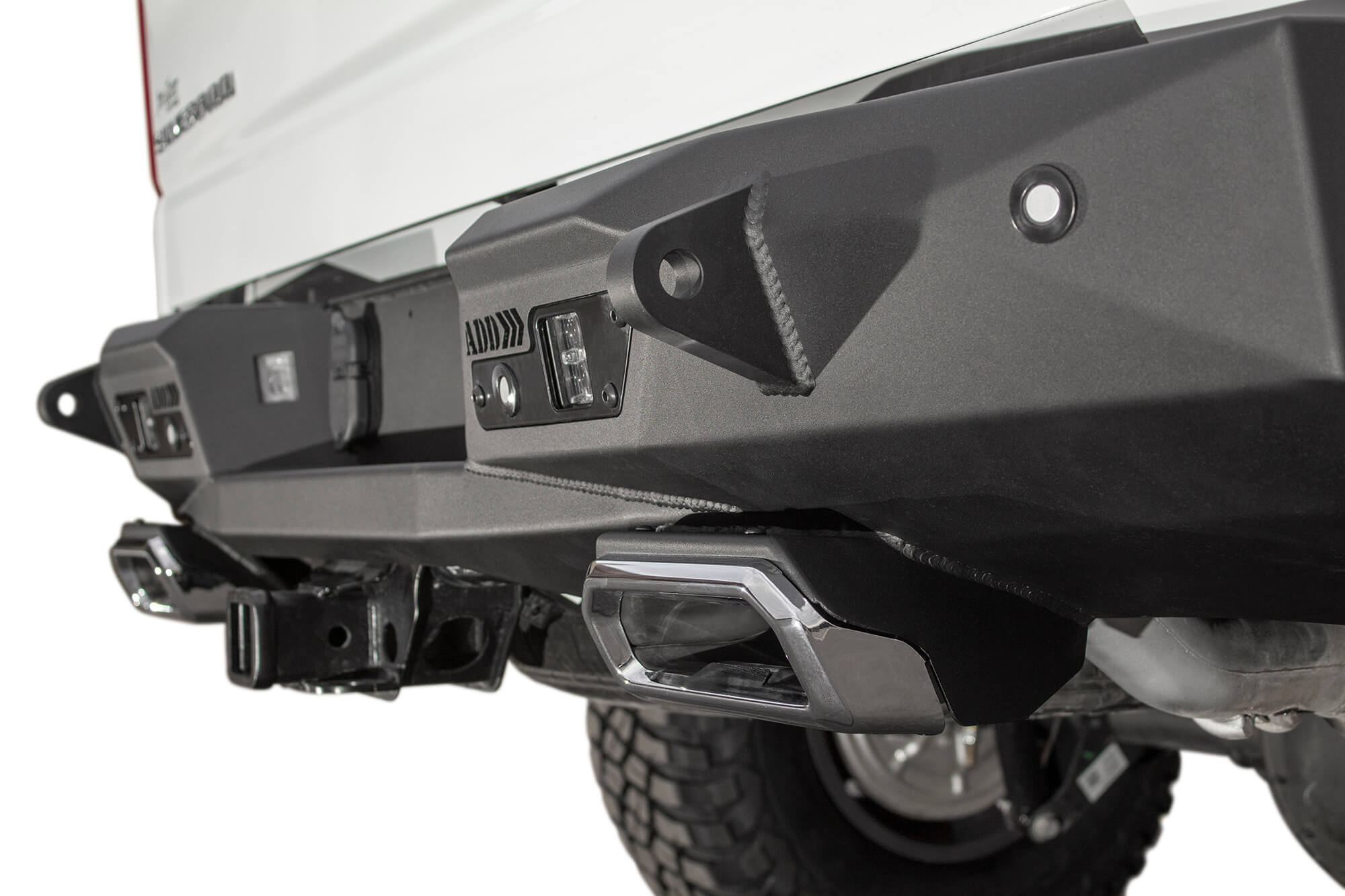 ADD Offroad 2019-2021 Chevy/Gmc 1500 Stealth Fighter Rear Bumper W/ Exhaust Tips R441051280103 | GarageAndFab.com