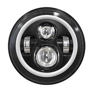 7" DOT LED Headlight for Motorcycles & Jeeps w/Halo Daytime Running Light (10-20215 / 10-20216)