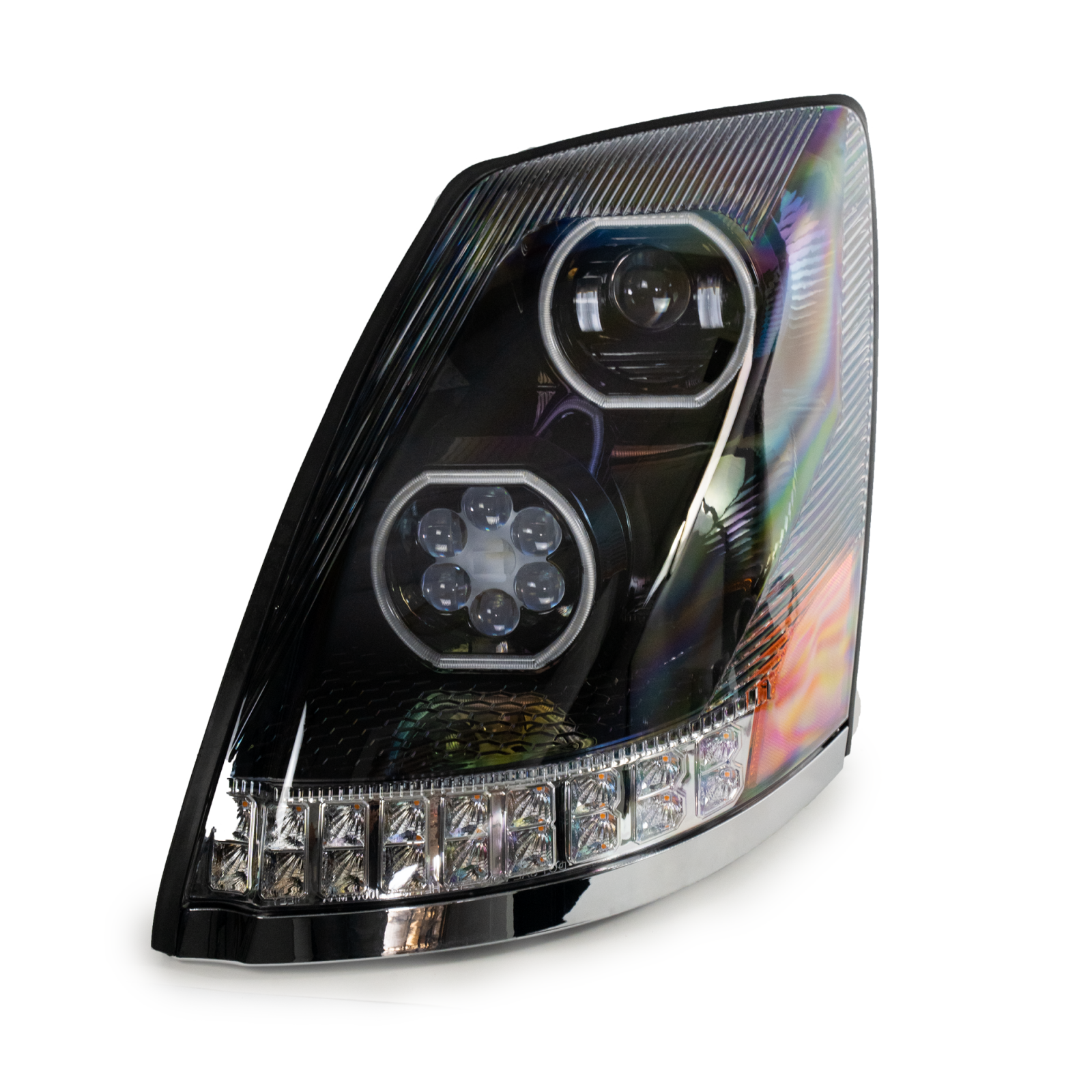 Vivid VL02-D Brilliant Series Volvo VNL Led Headlight Black Driver 2003-2017 | GarageAndFab.com