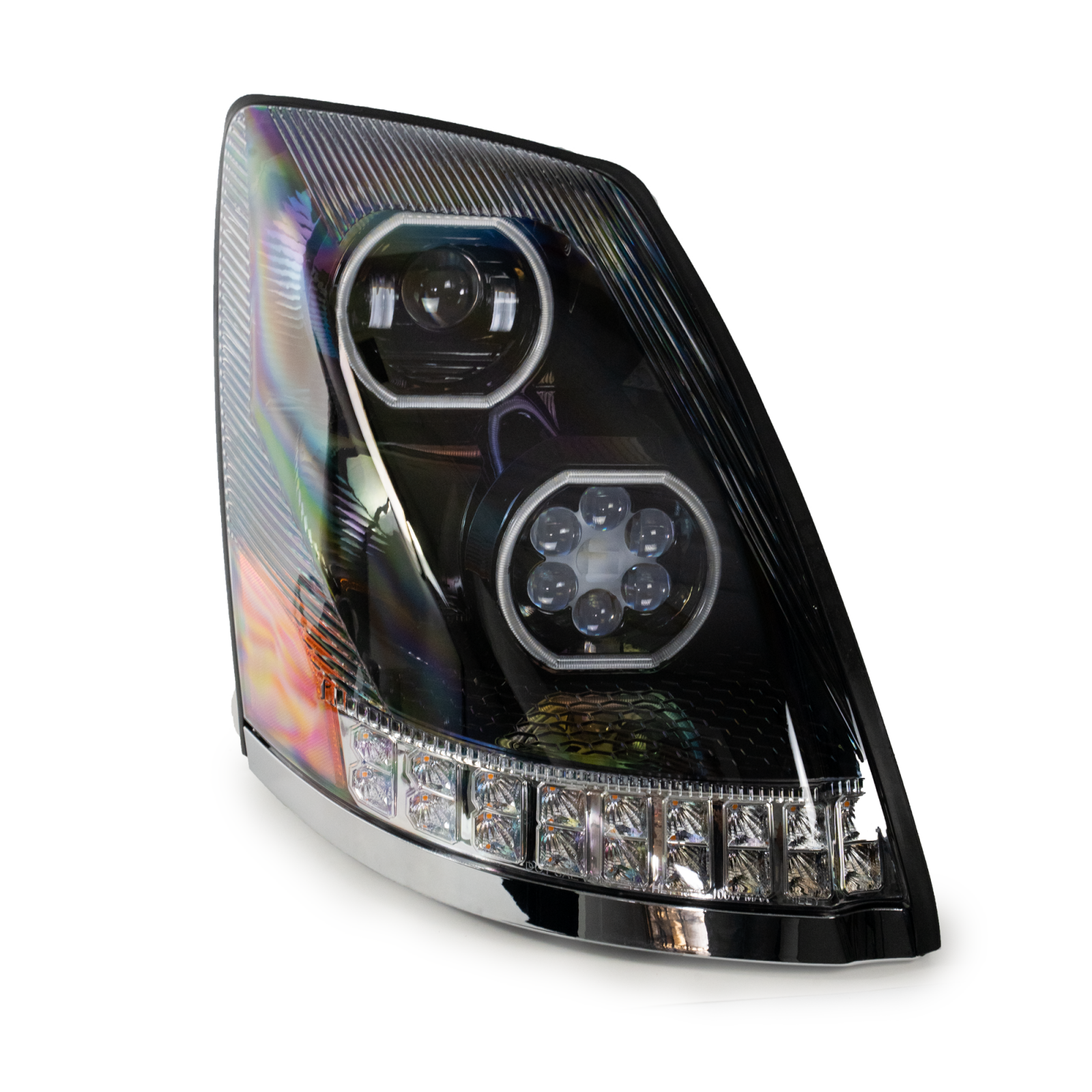 Vivid VL02-P Brilliant Series Volvo VNL Led Headlight Black Passenger 2003-2017 | GarageAndFab.com