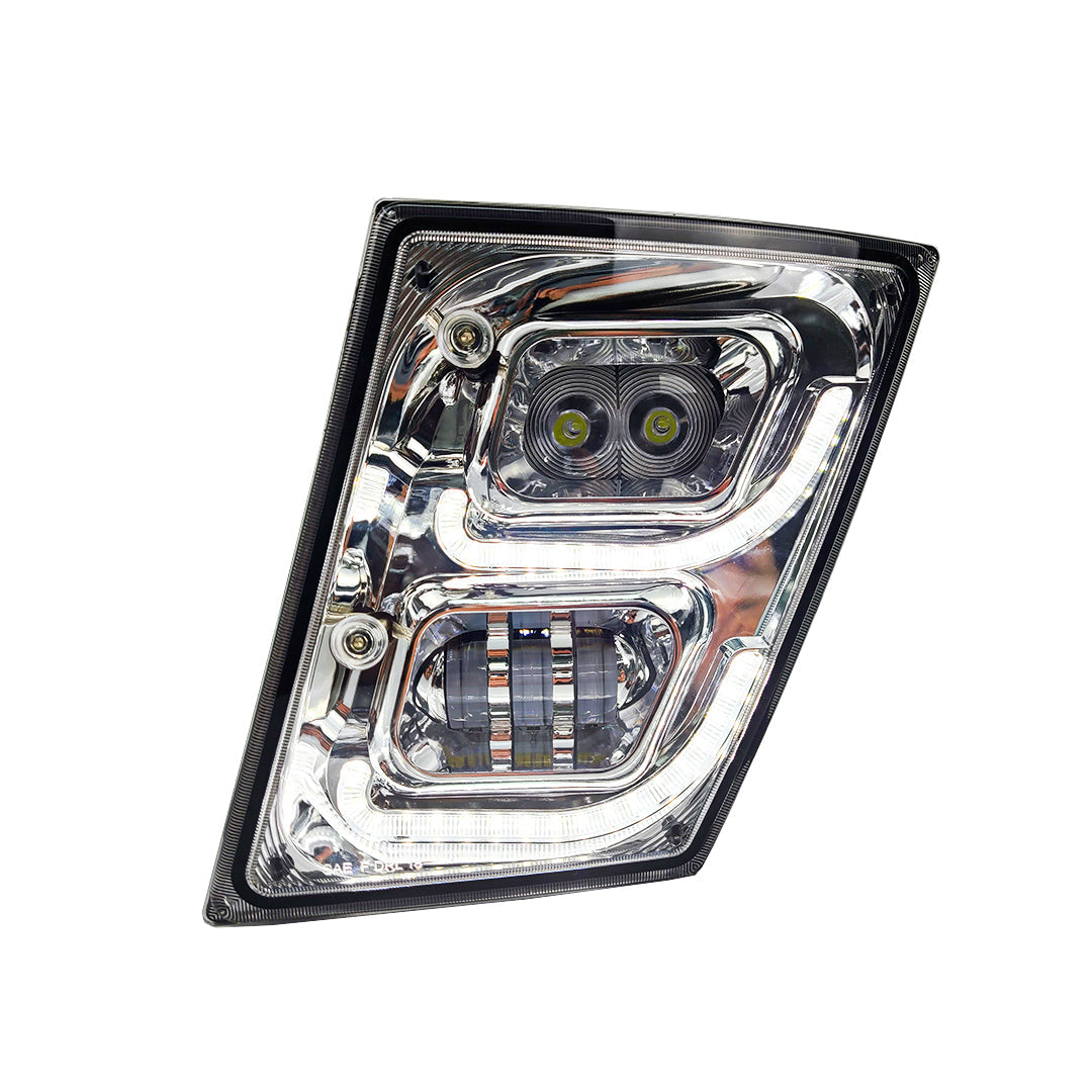 Vivid VL03-D-C Brilliant Series Volvo VNL Led Fog Light Chrome Driver 2003-2018 | GarageAndFab.com