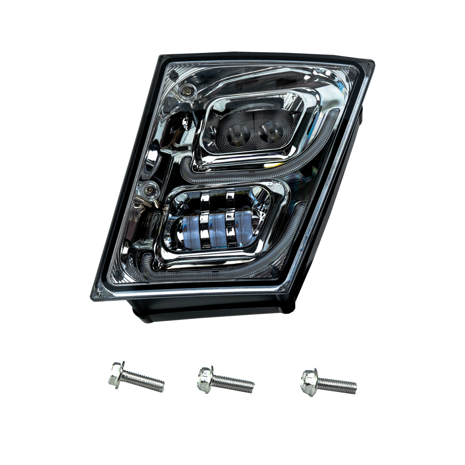 Vivid VL03-D-C Brilliant Series Volvo VNL Led Fog Light Chrome Driver 2003-2018 | GarageAndFab.com