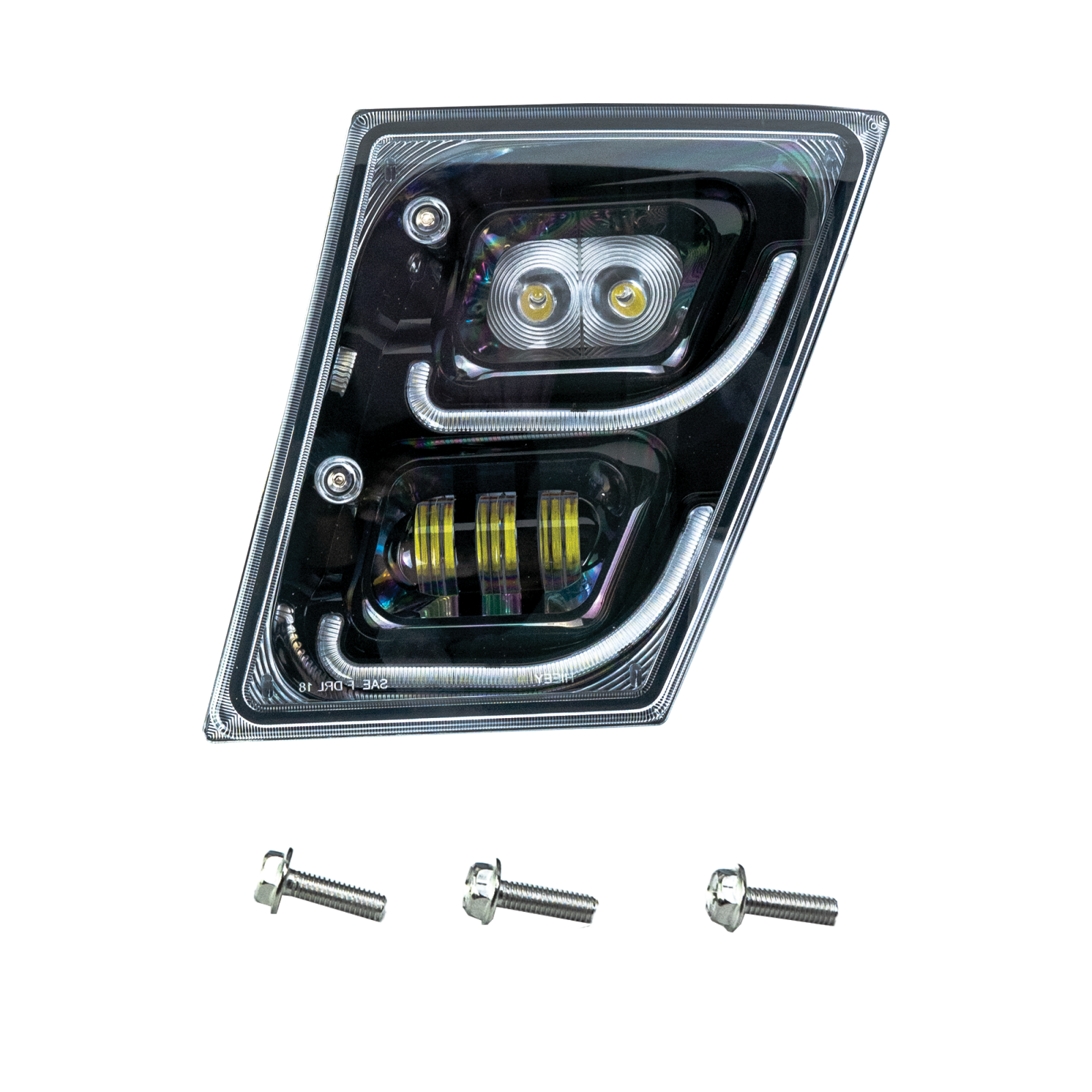 Vivid VL03-D Brilliant Series Volvo VNL Led Fog Light Black Driver 2003-2018 | GarageAndFab.com