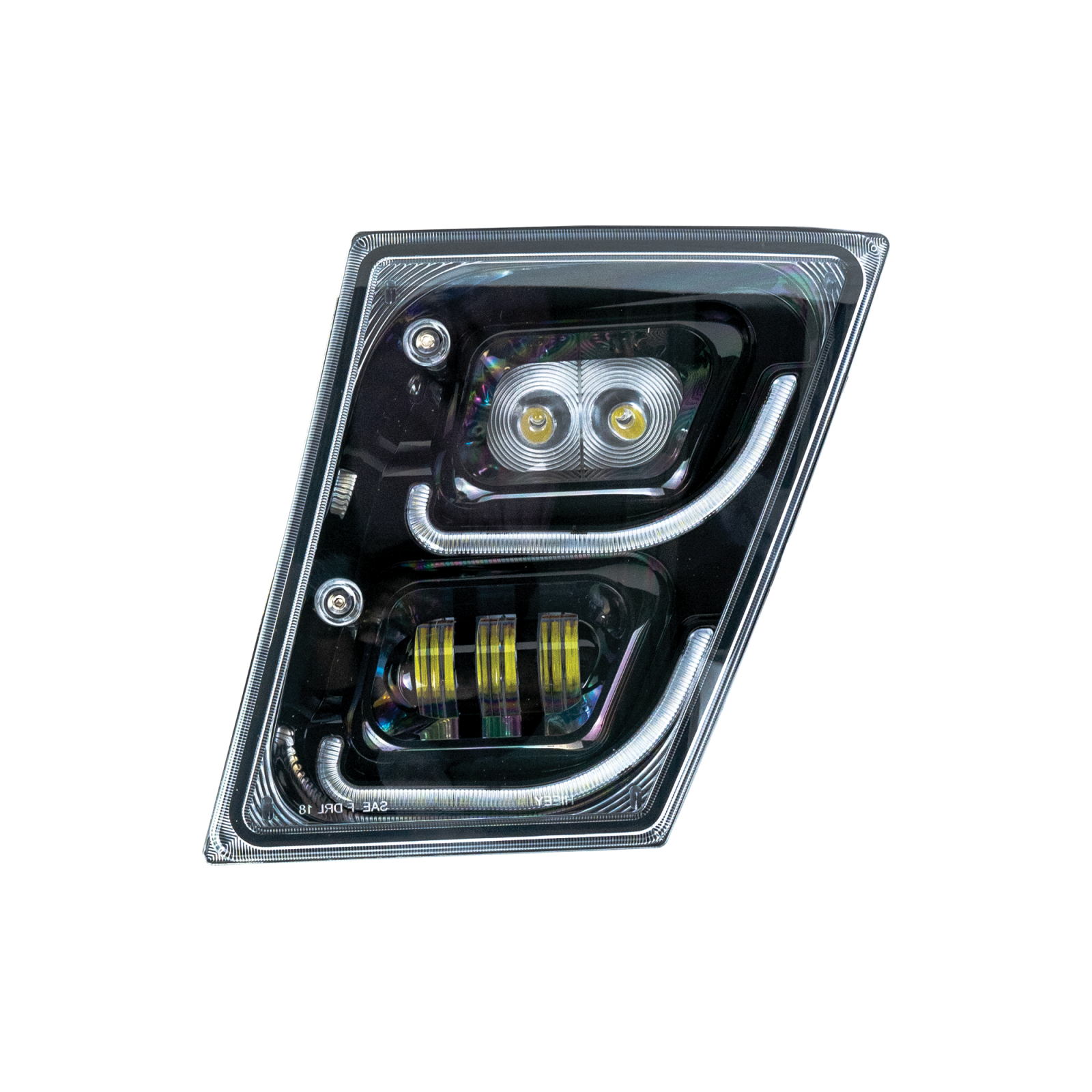 Vivid VL03-D Brilliant Series Volvo VNL Led Fog Light Black Driver 2003-2018 | GarageAndFab.com