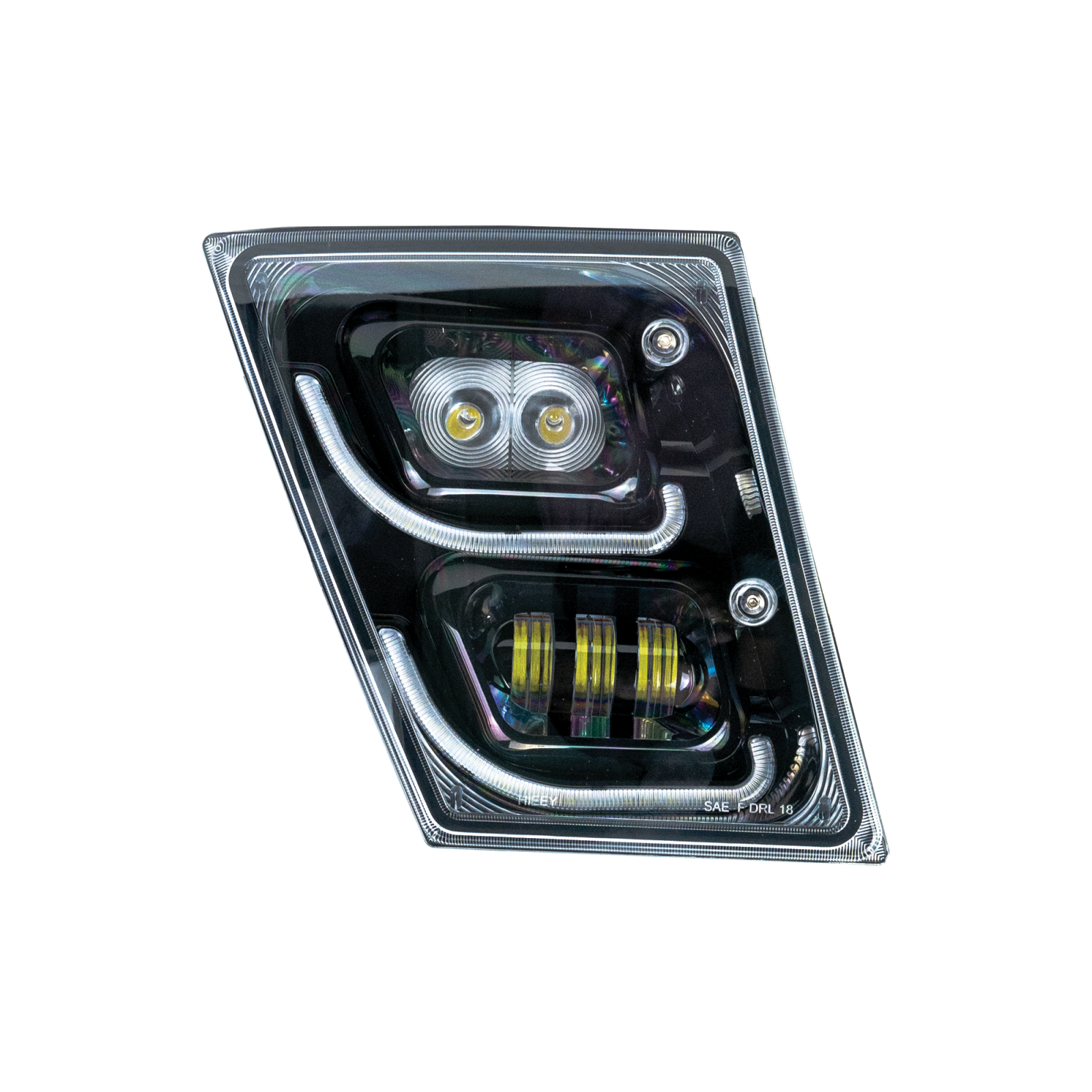 Vivid VL03-P Brilliant Series Volvo VNL Led Fog Light Black Passenger 2003-2018 | GarageAndFab.com