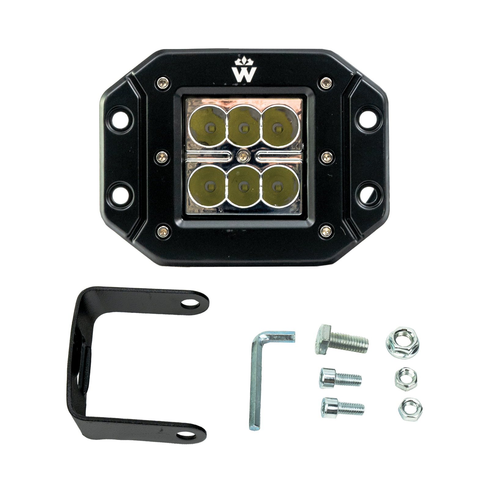 Vivid VLED-WL-03 Industrial Series Led Work Light 3 Inch Flush Square Spot | GarageAndFab.com