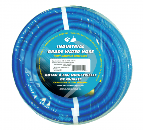 Fairview 1/2 ID Blue PVC Water Hose;50ft Item #: FVF-WHRV8BLU-50H | GarageAndFab.com