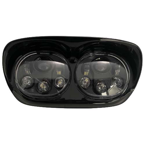 Speed Demon 10-20079 5.75" Motorcycle LED Headlight PAIR - Road Glide - Chrome & Black Ops | GarageAndFab.com