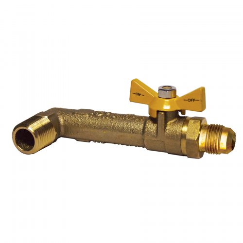 Fairview Utility Ball Valve 90Elb;1/2MPTx3/8MPT Item #: FVF-BV1199-DC | GarageAndFab.com