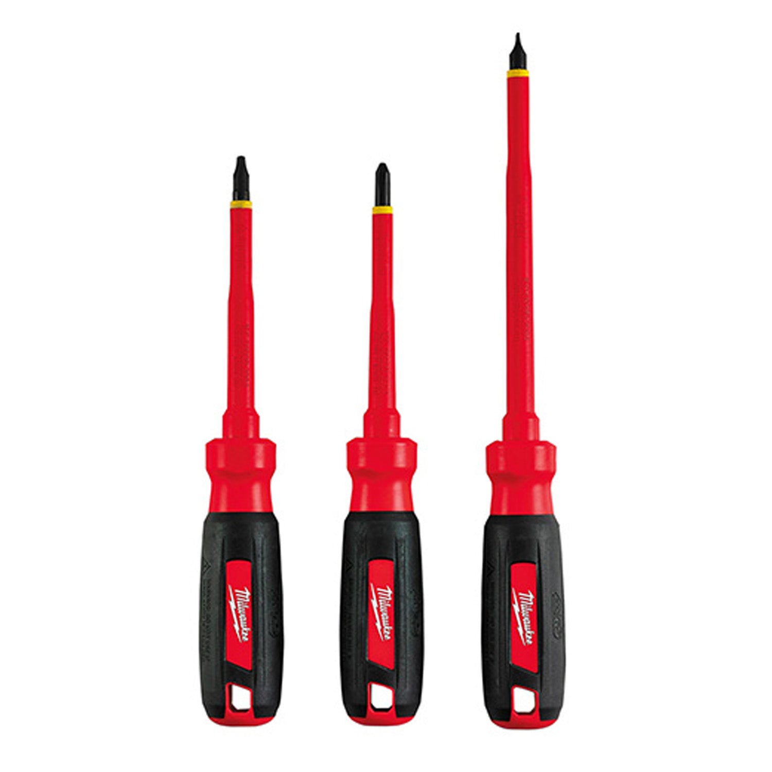 Milwaukee Electric 3-Pc 1000V Insulated Screwdriver Set - Ecx#1; Phillips: #2; Slotted: 1/4" - MLW-48-22-2202 | MFVCanada.com