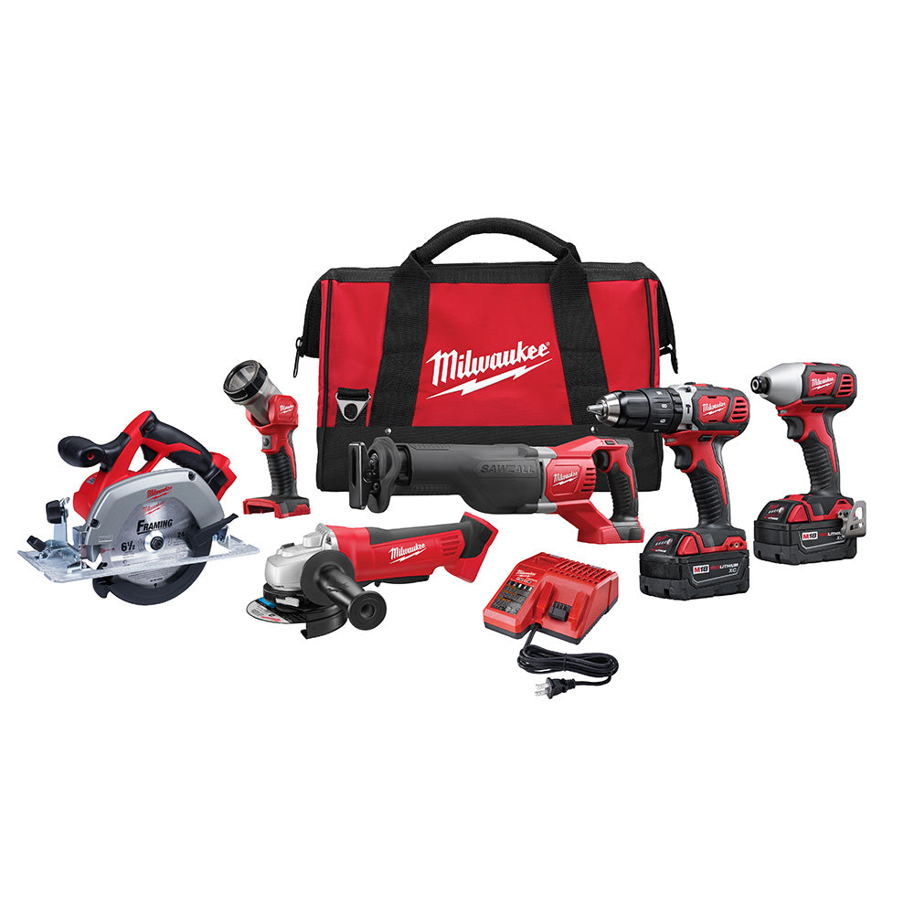 Milwaukee Electric M18 6Pc Tool Kit - 2696-26 - MLW-2696-26 | GarageAndFab.com