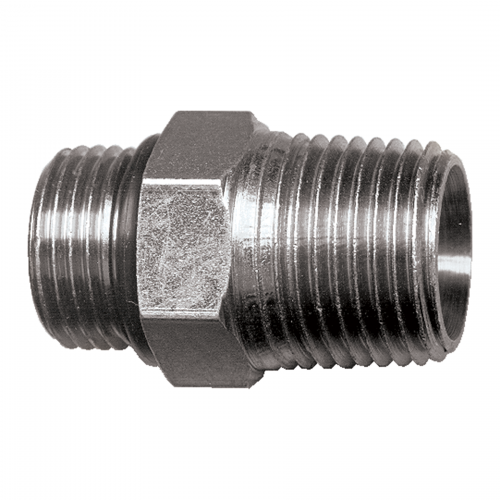 Fairview Steel Adapter;7/8-14 ORBx5/8 MPT Item #: FVF-S3622-10D | GarageAndFab.com