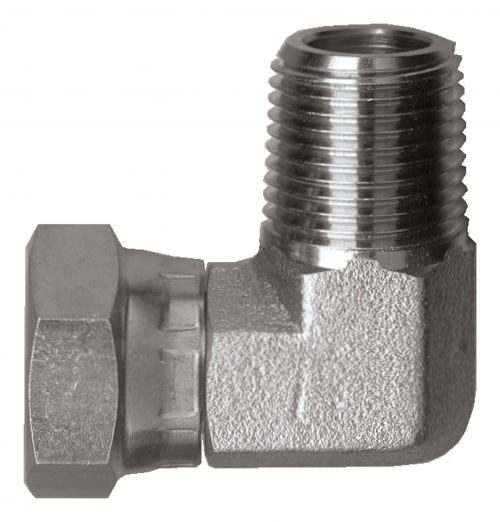 Fairview Steel 90Elbow;3/8 MPTx3/8 FJIC SW Item #: FVF-S3516-6C | GarageAndFab.com